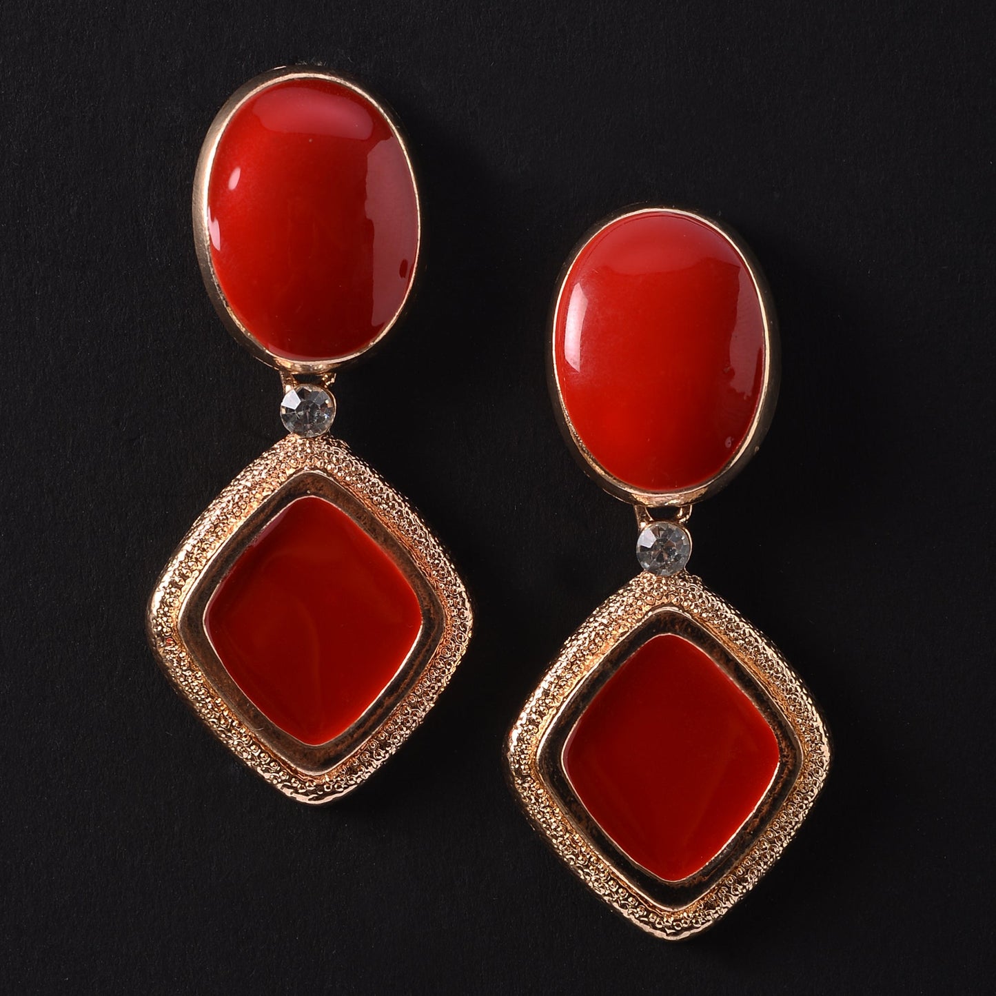 Pop Beam- Vibrant rhombus dangler earrings