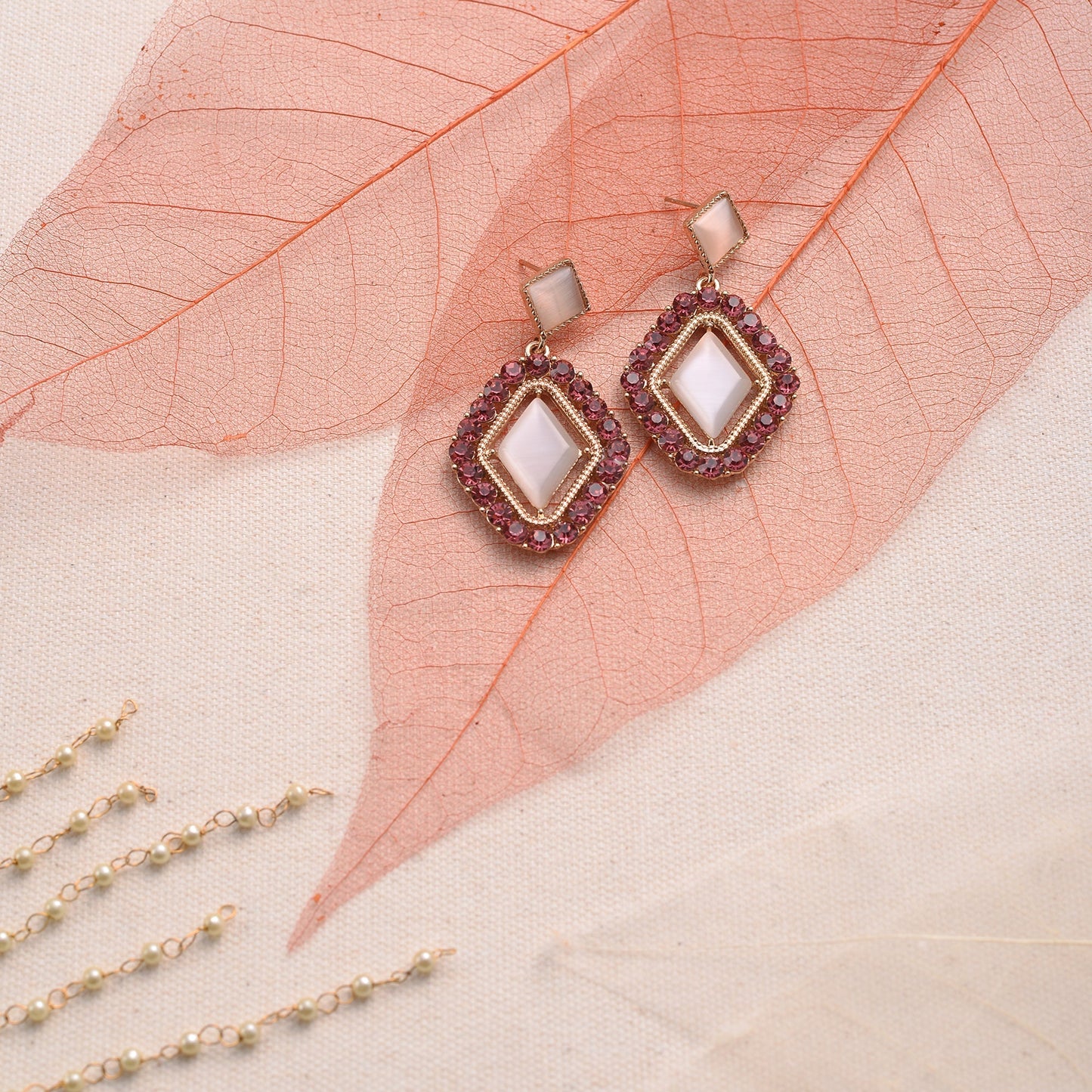 Frame flair- Bead Framed Dangler Earrings