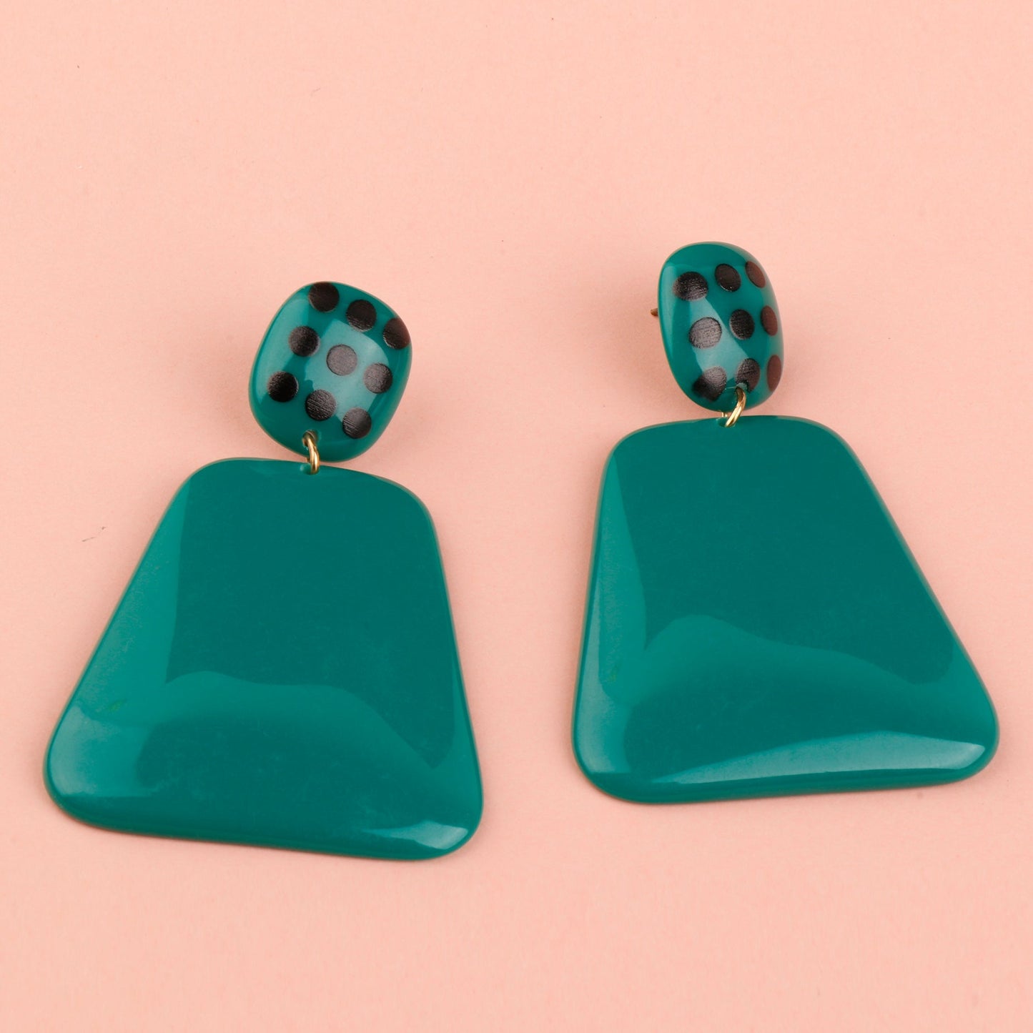 Gentle Glide- Shiny dangler earrings (Green)
