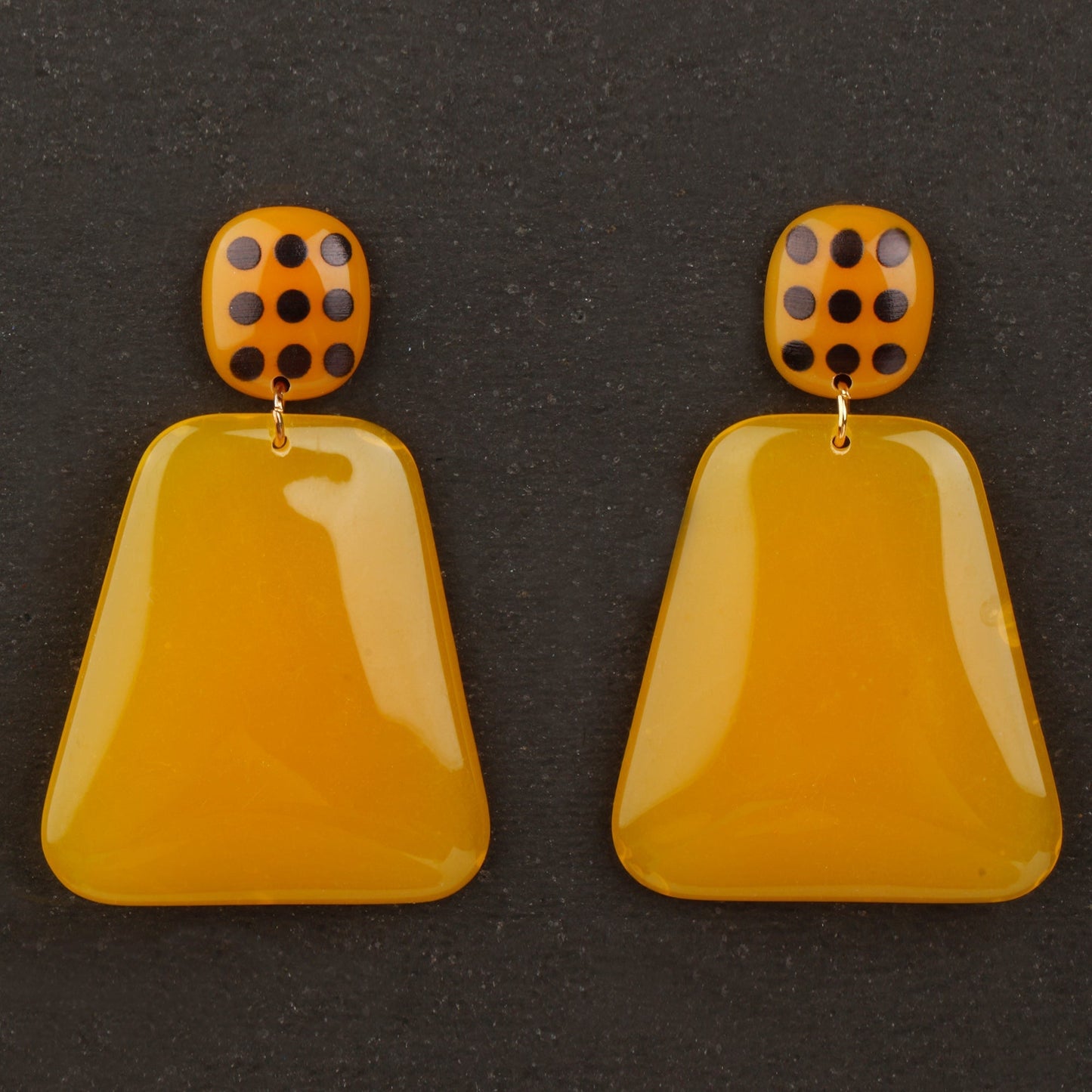 Gentle Glide- Shiny dangler earrings (Yellow)