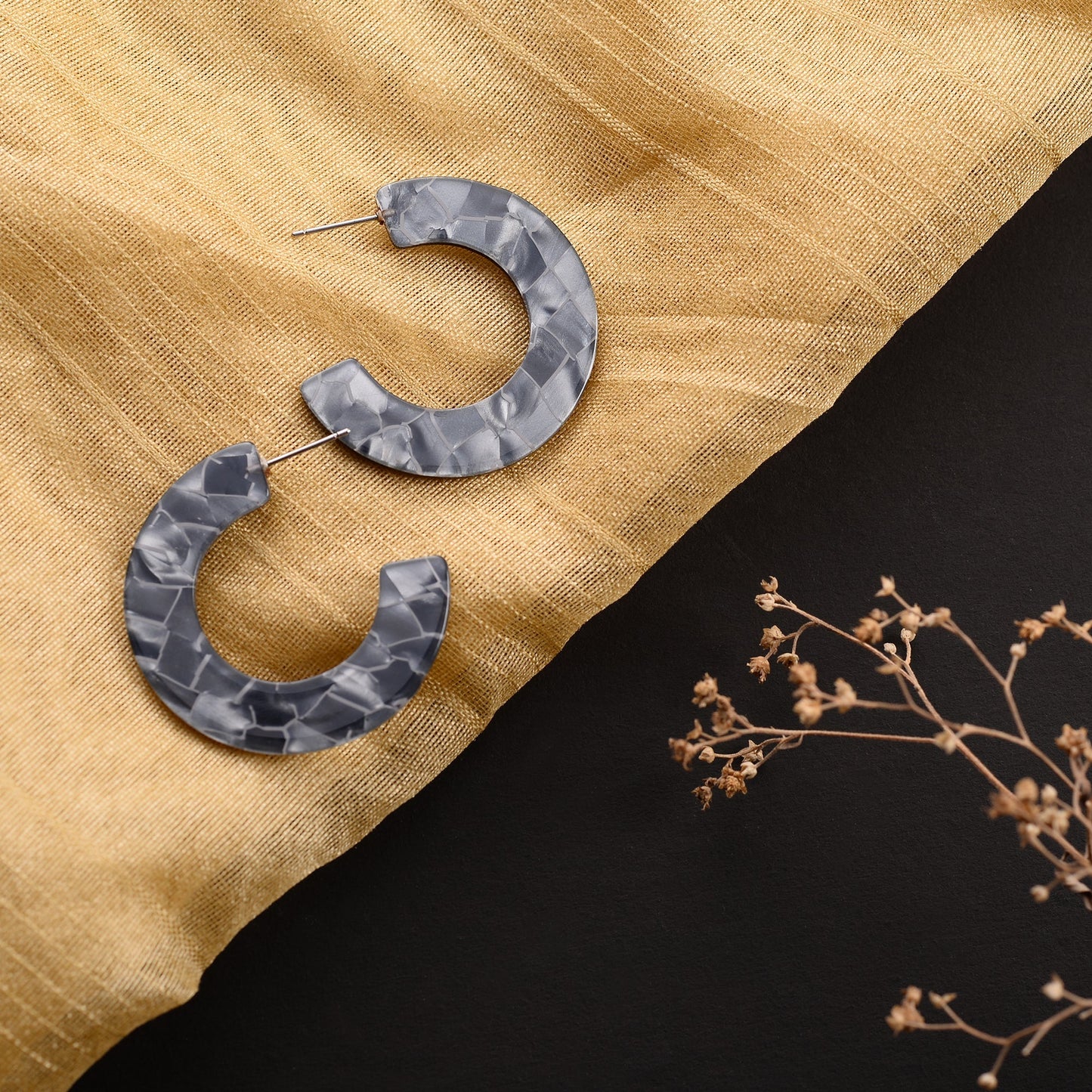 Bare Marble- Marble textured stud earrings
