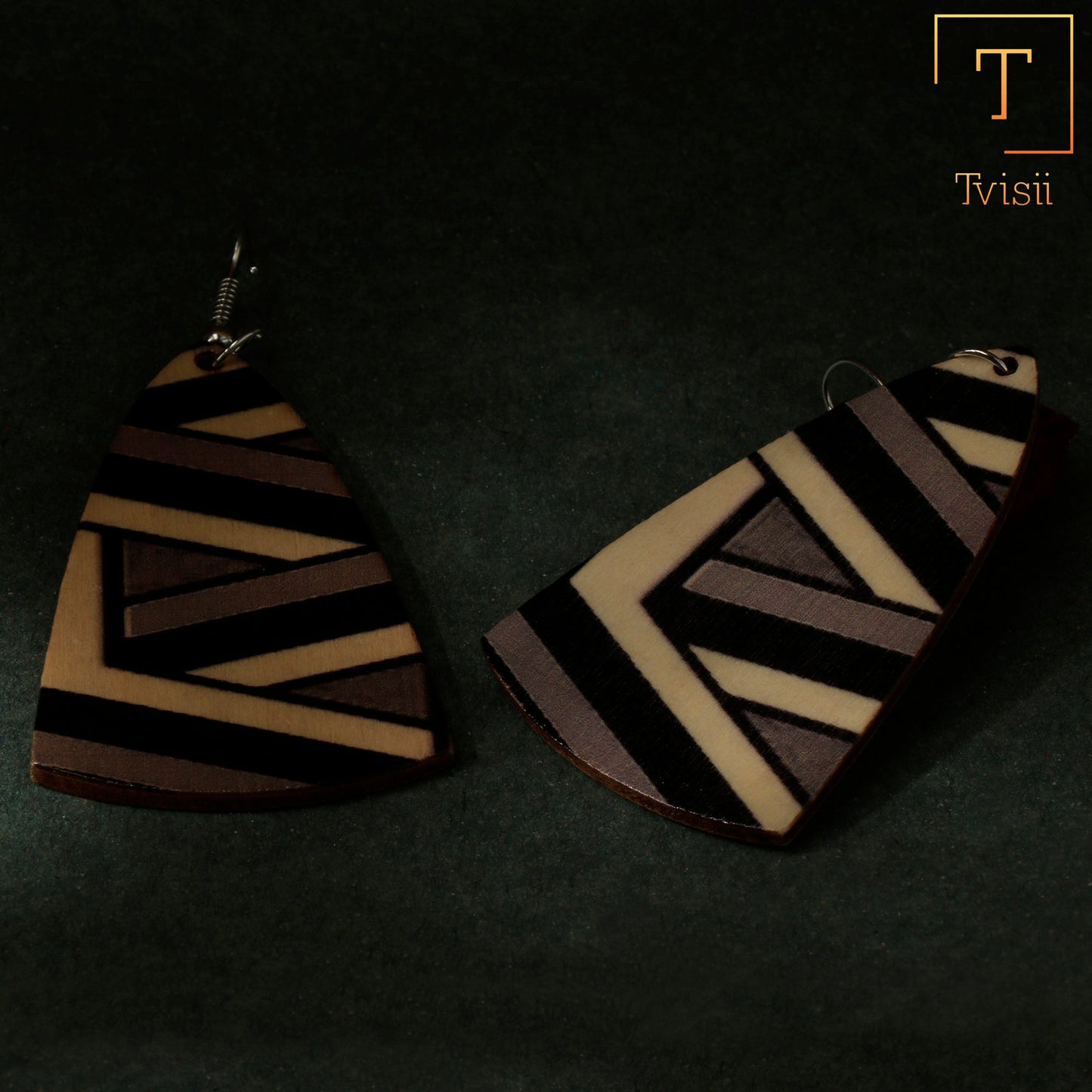 Desert Pattern- Wooden dangler earrings