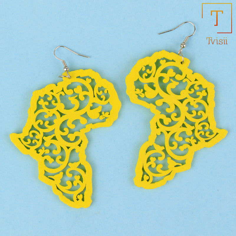 Echo of Colour- Embroidered Dangler Earrings (Yellow)