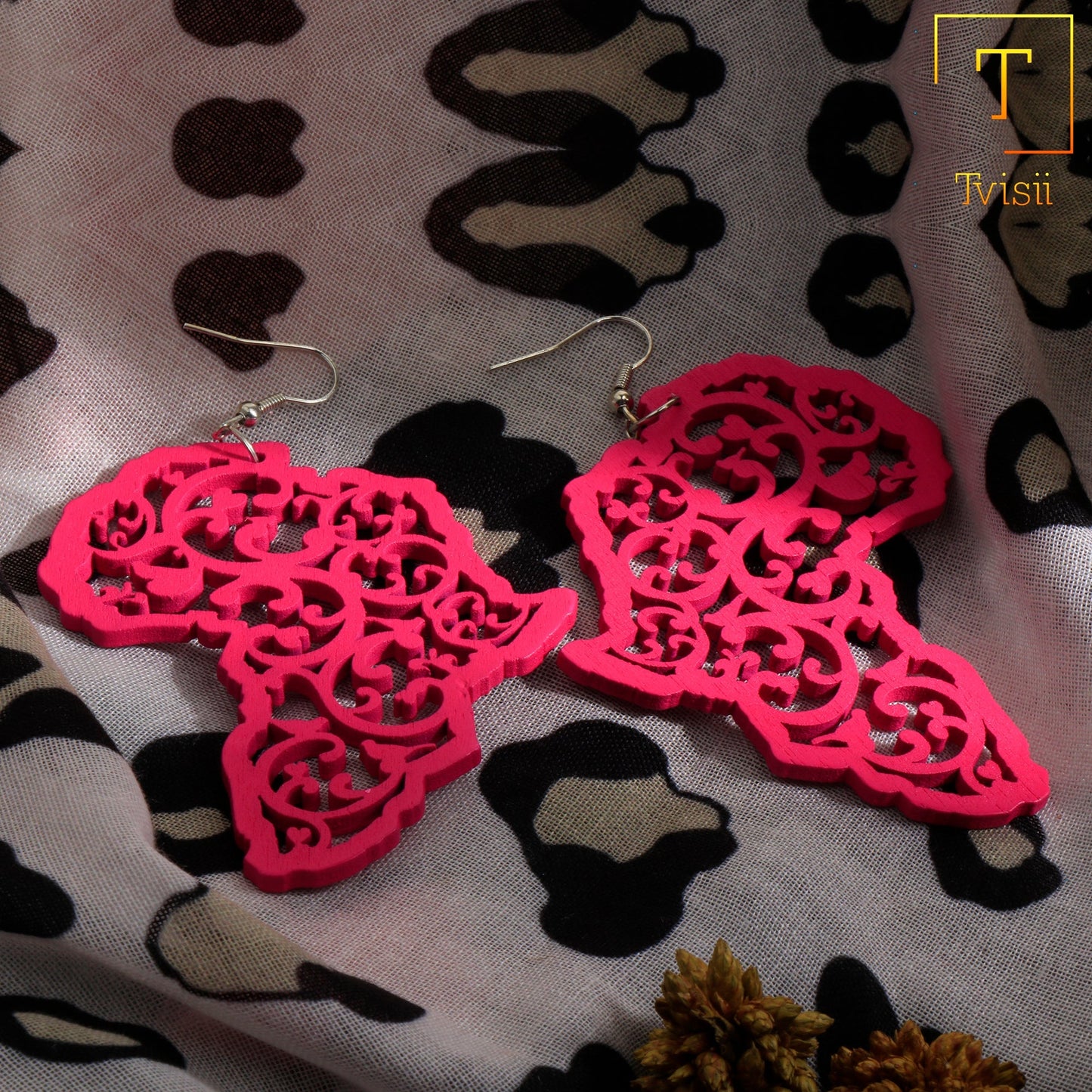 Echo of Colour- Embroidered Dangler Earrings (Pink)