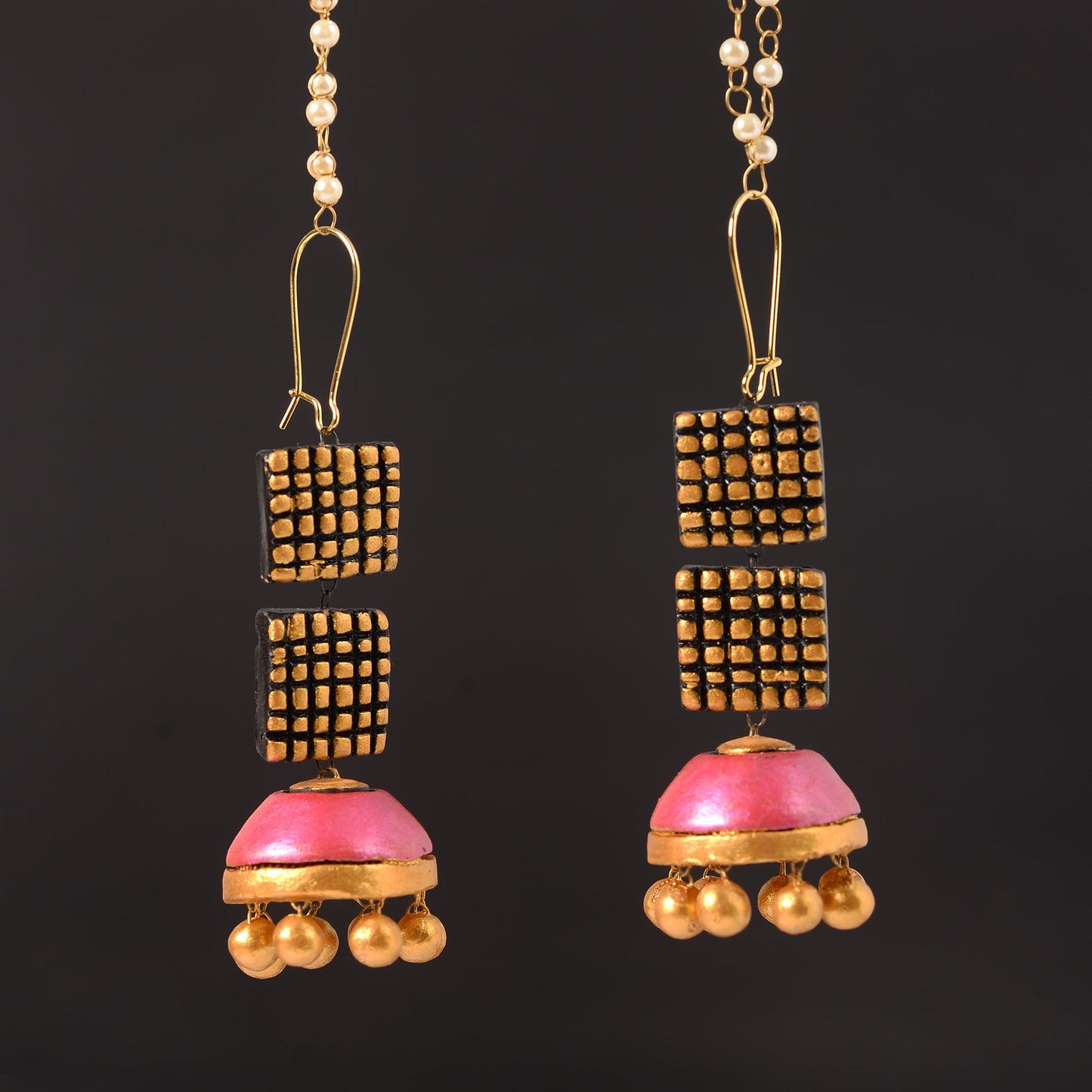 Rangraaz- Handcrafted Clay Jhumki Earrings