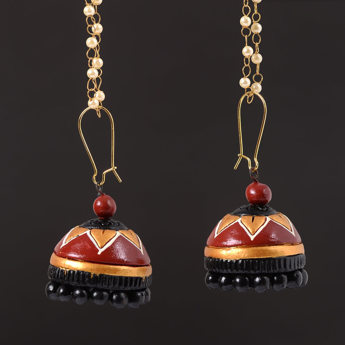 Utsavi- Handcrafted Clay Jhumki Earrings