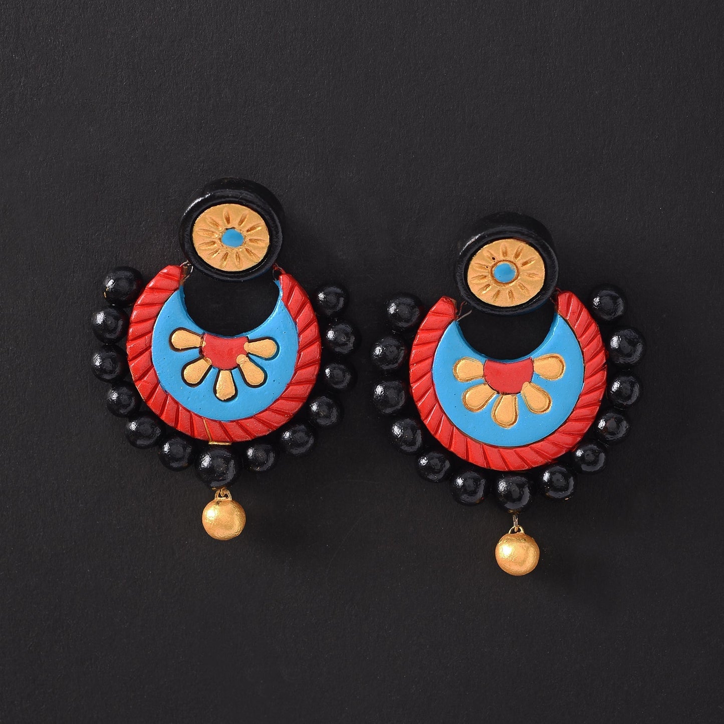 Abeer- Handcrafted Clay Dangler Earrings