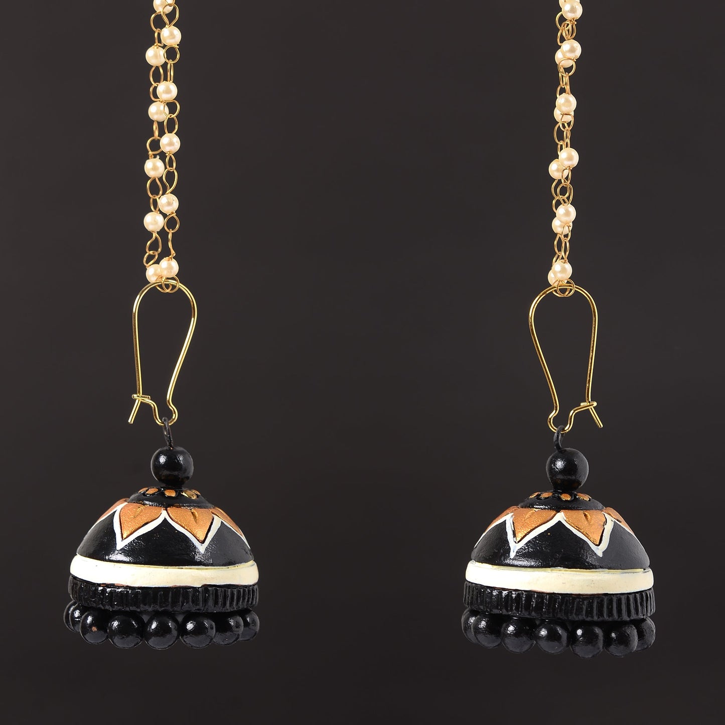 Dharanika- Handcrafted Clay Jhumki Earrings