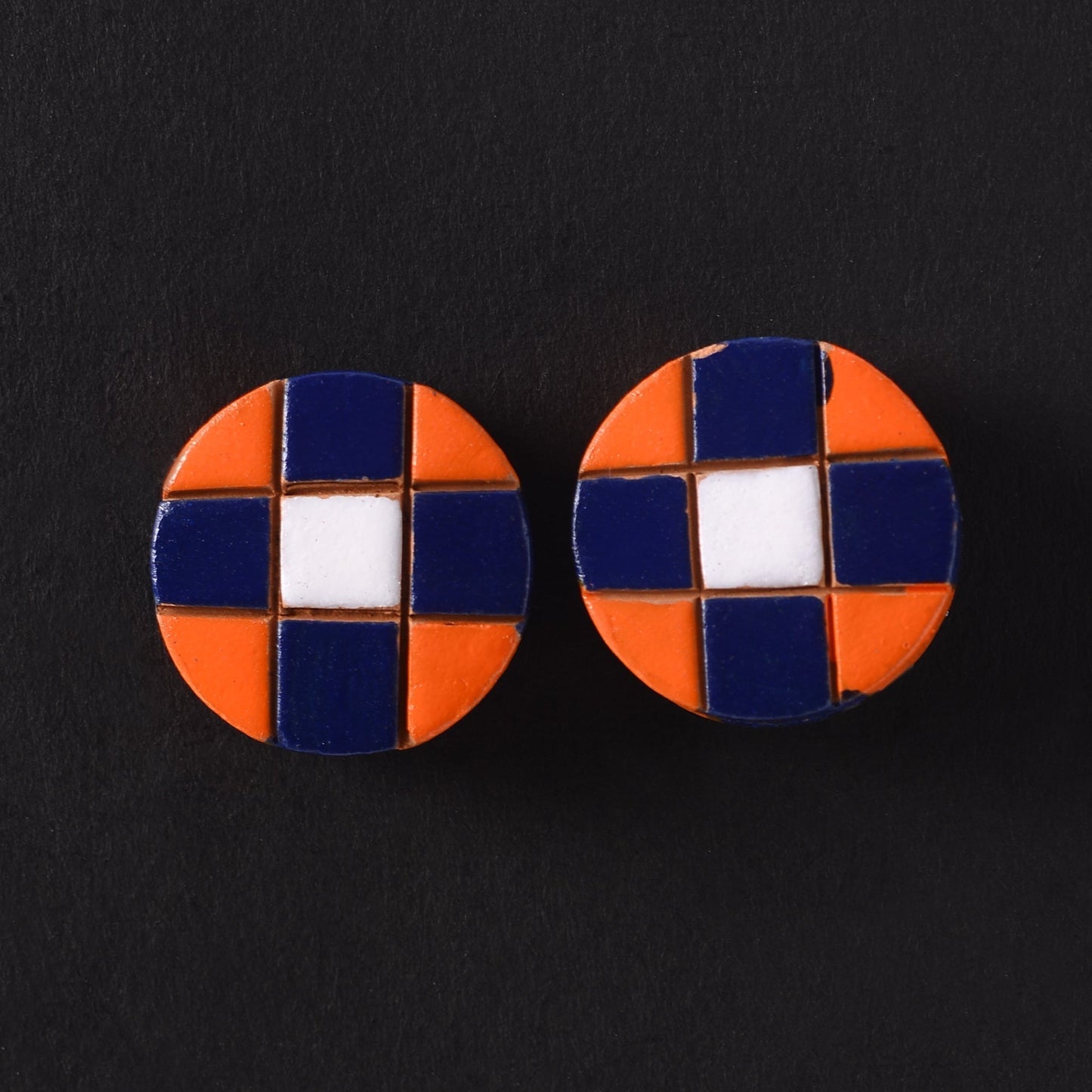Amra- Handcrafted Clay Stud Earrings