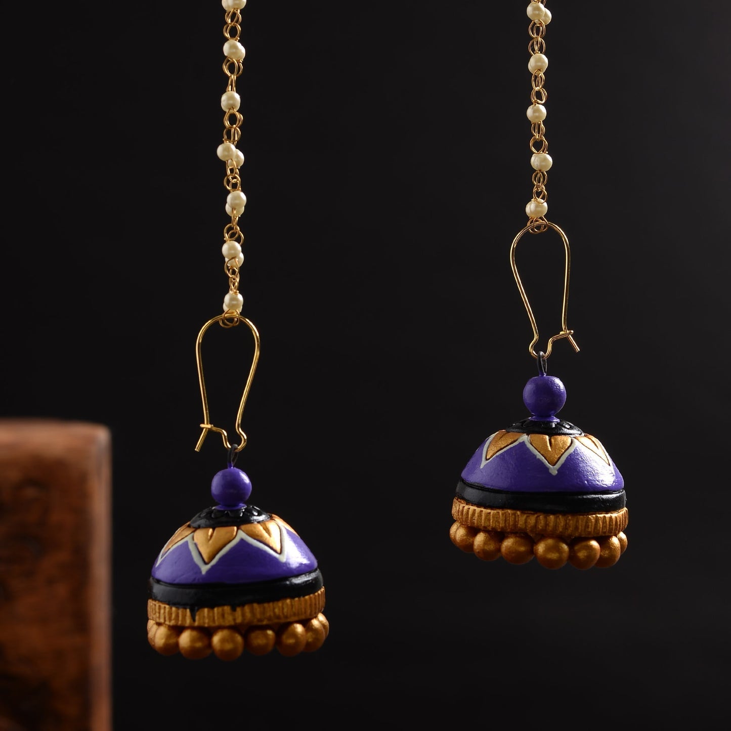 Prithra- Handcrafted Clay Jhumki Earrings