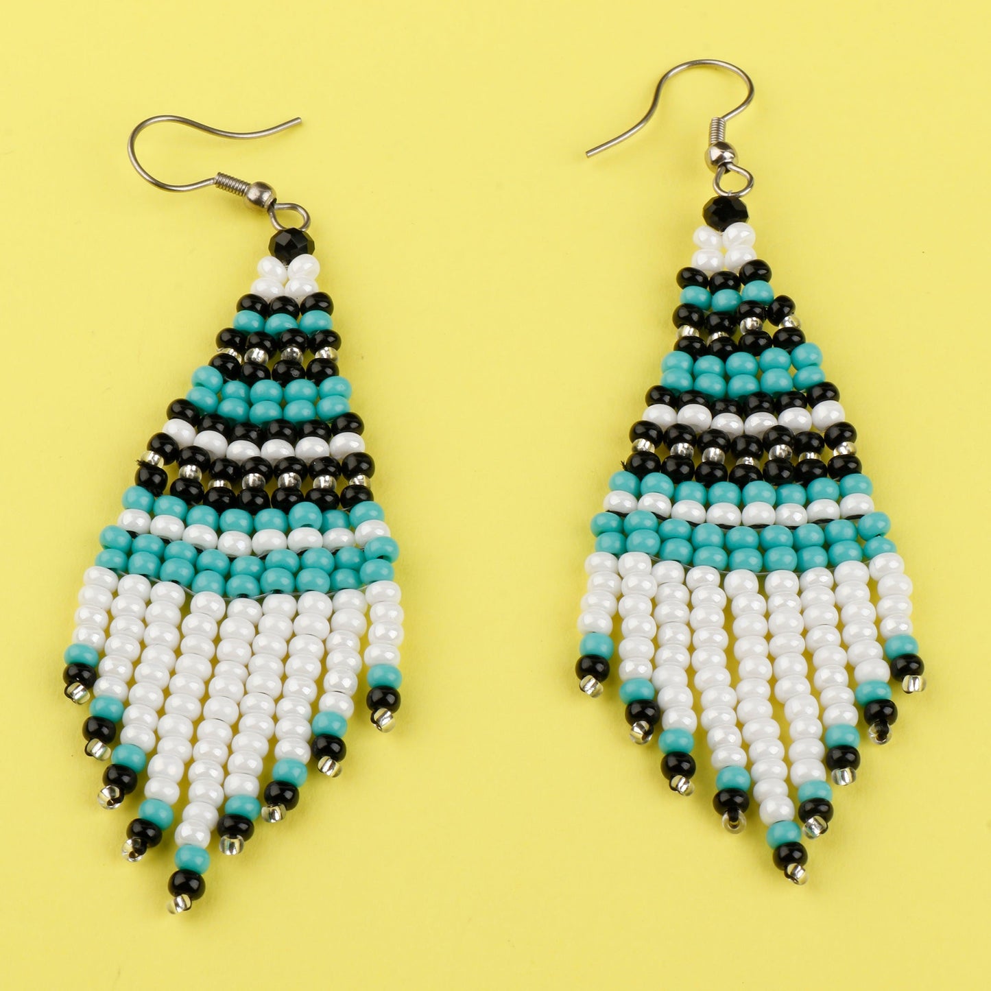 Color Verse- Beaded strand dangler earrings