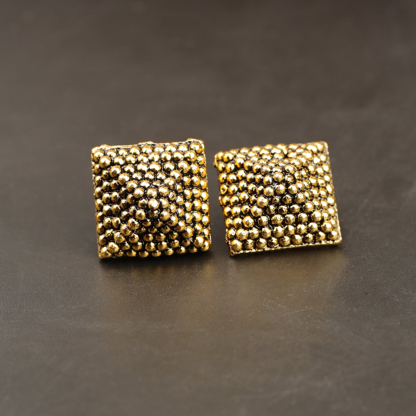Pearl Pile- Golden stud earrings