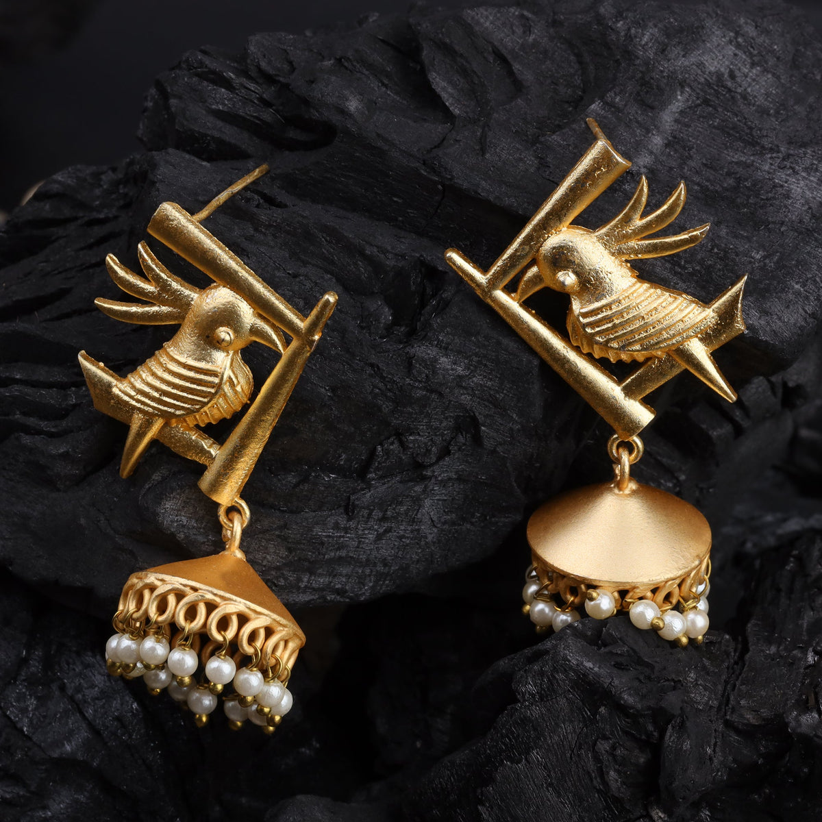 Naira- Hanging Pearl Jhumki Earrings