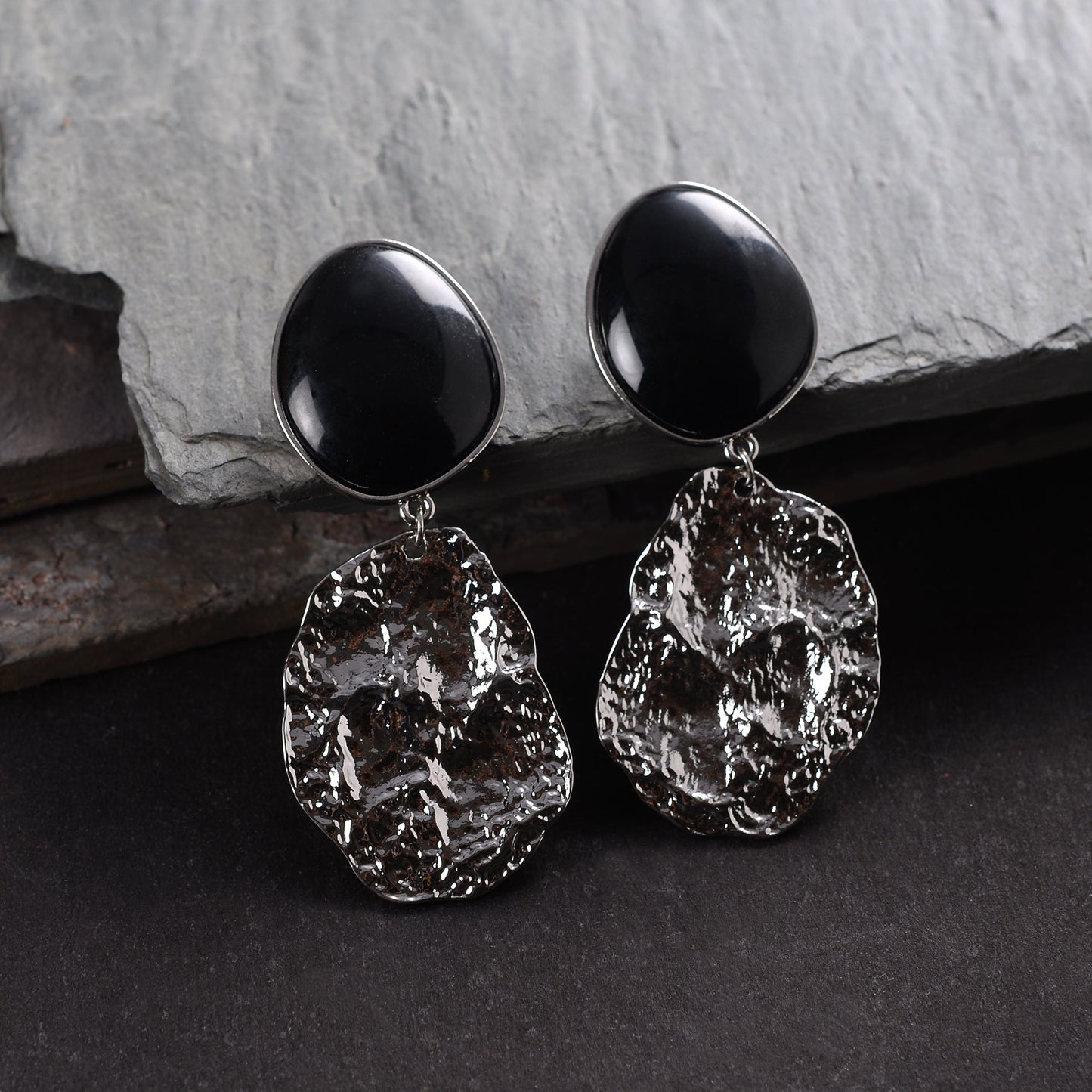 Dark Rays- Black dangler Earrings