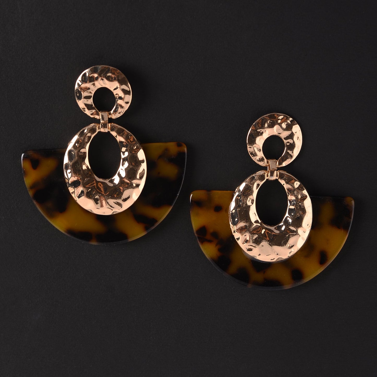 Gleam and shine- Golden metallic dangler earrings