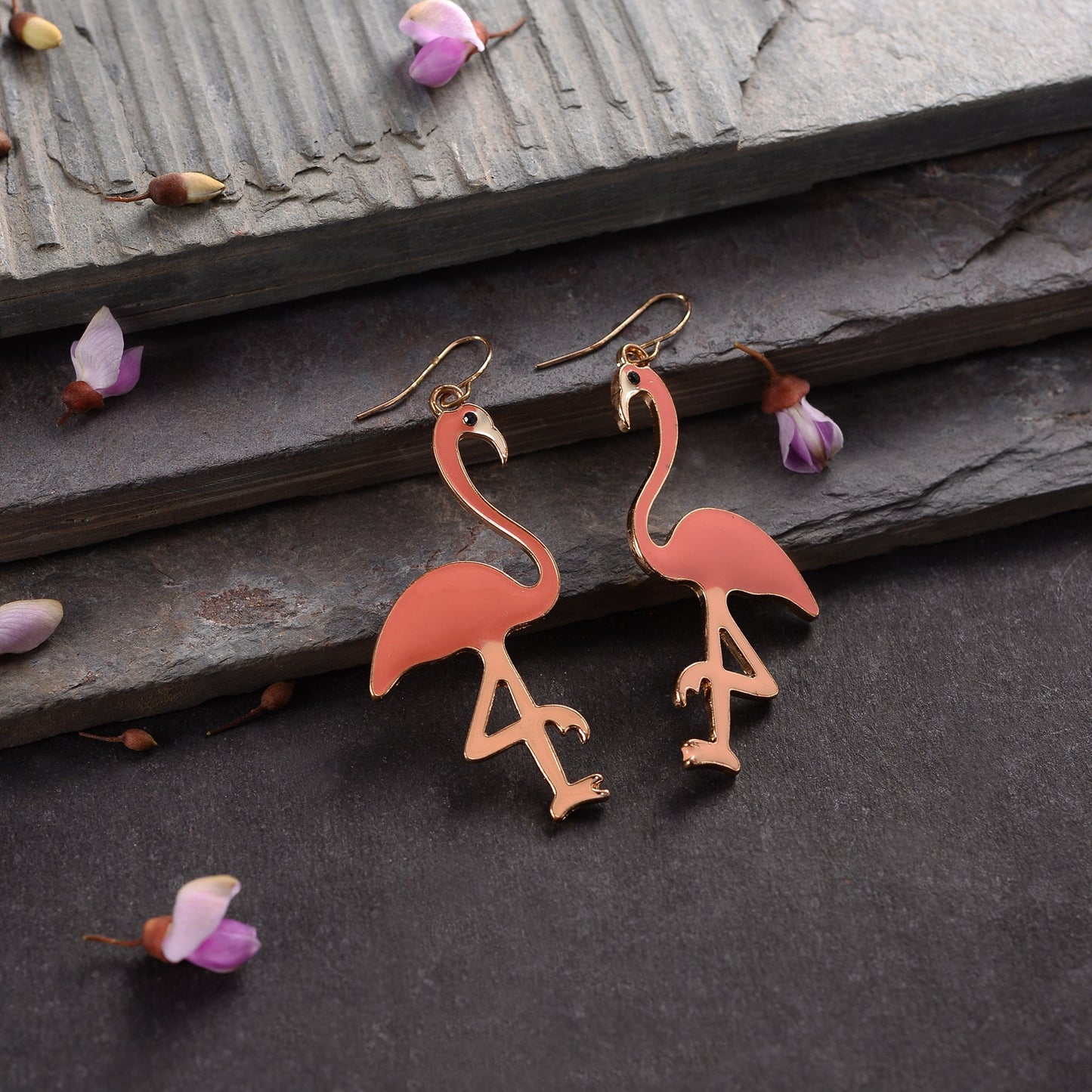 Pink Beak- Flamingo shaped Dangler earrings