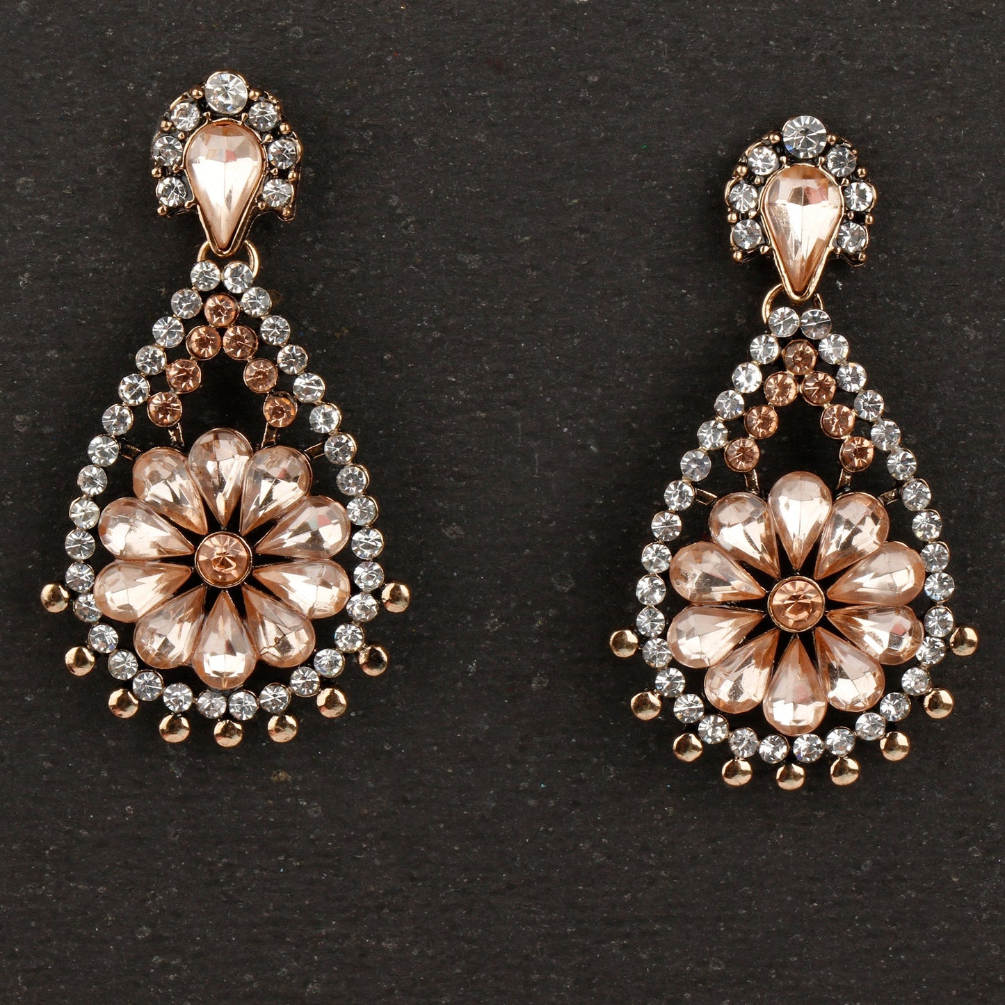 Golden glow- Stone framed Dangler earrings