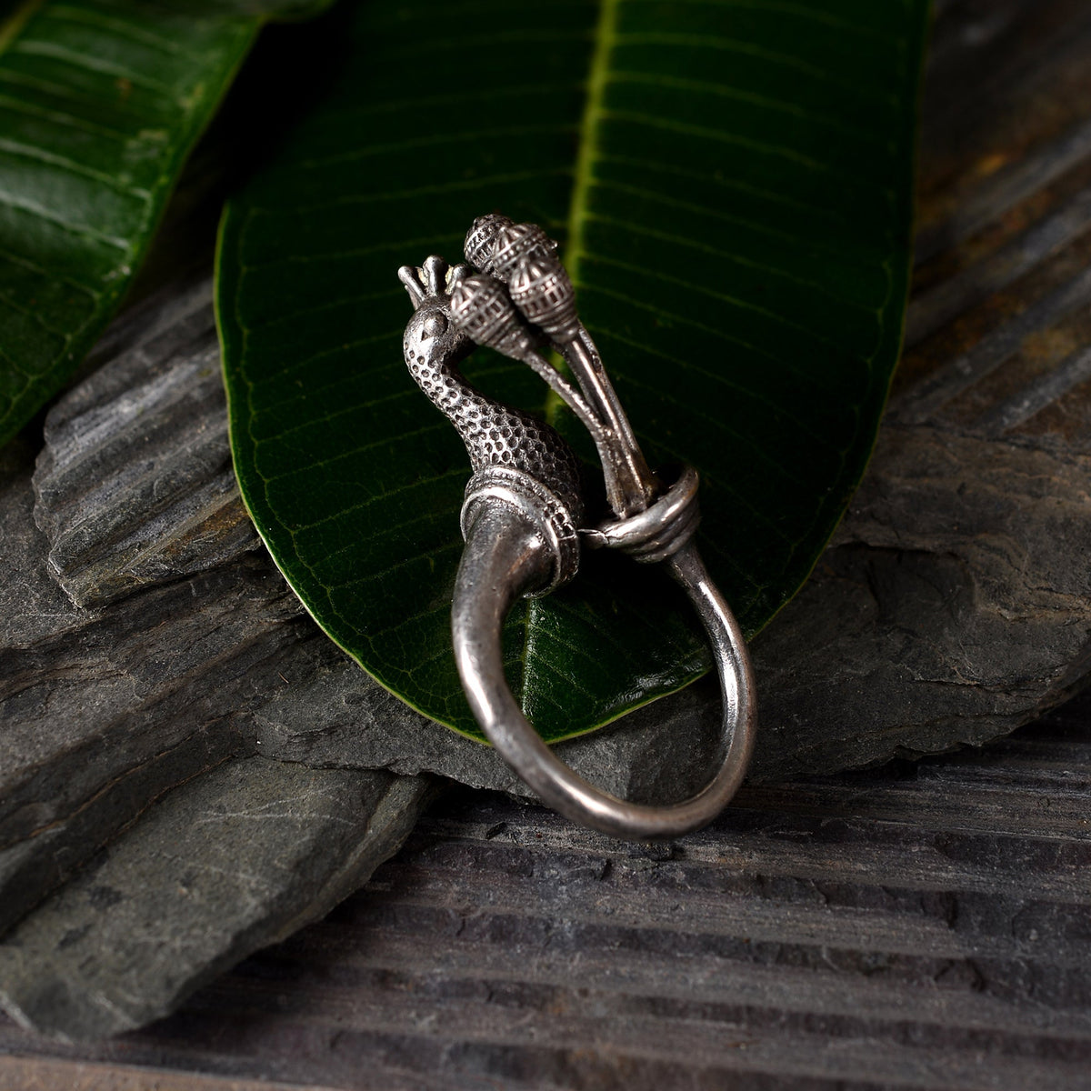 Rupak- Silver oxidised ring