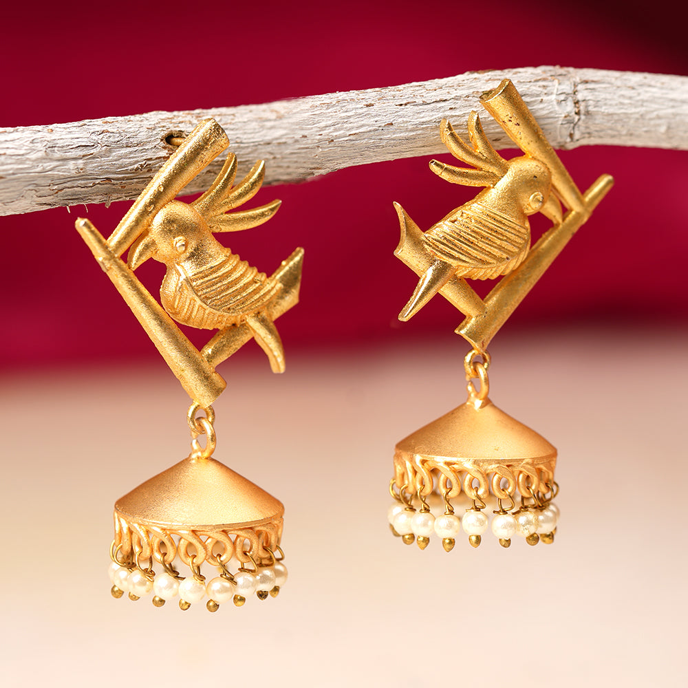 Naira- Hanging Pearl Jhumki Earrings