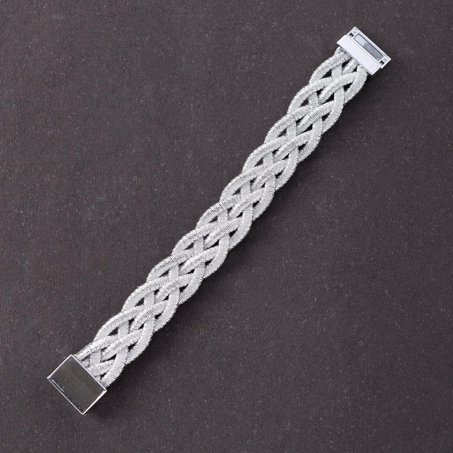 Bound Braid- Silver braided Bracelet