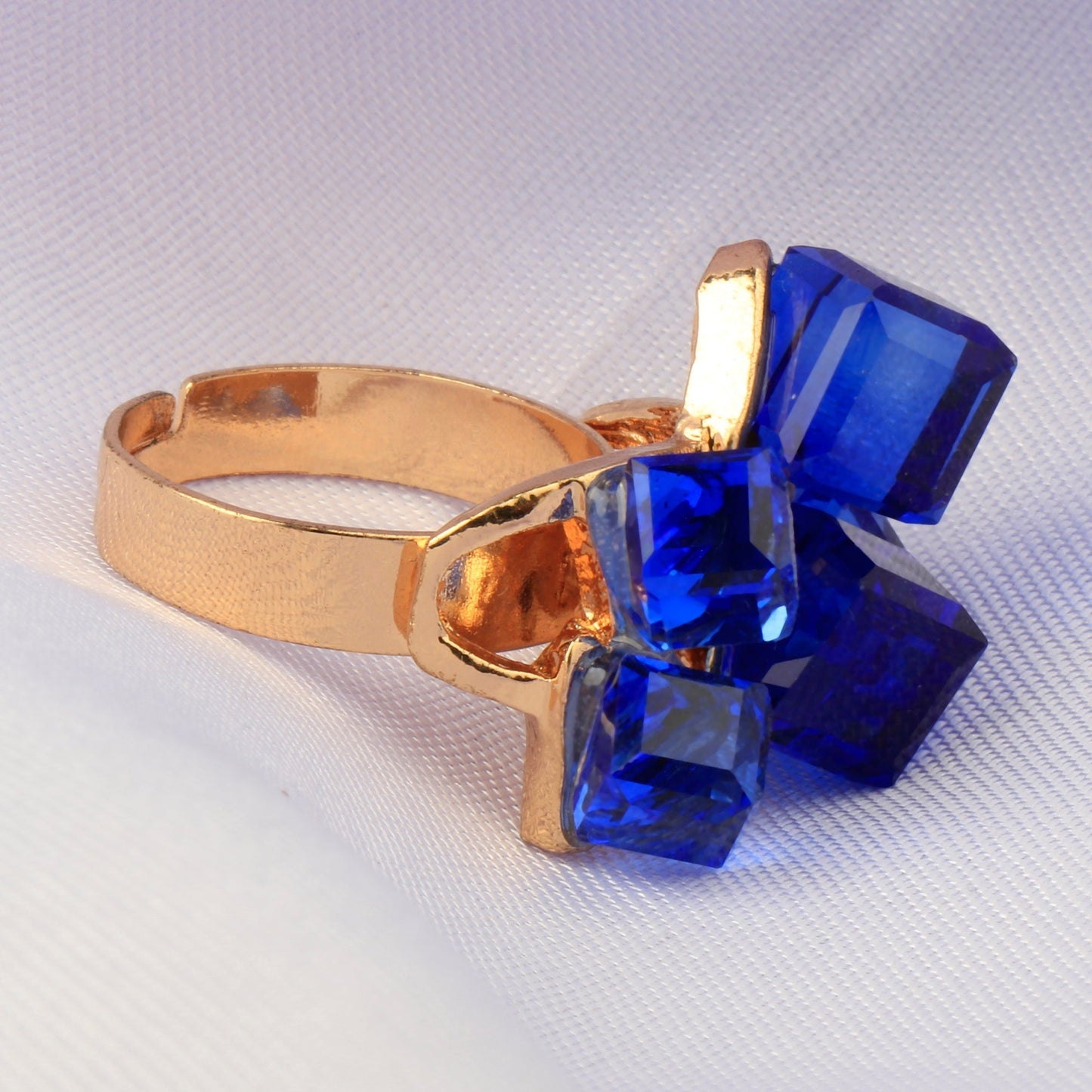 Crystal Loop- Stone studded metal ring