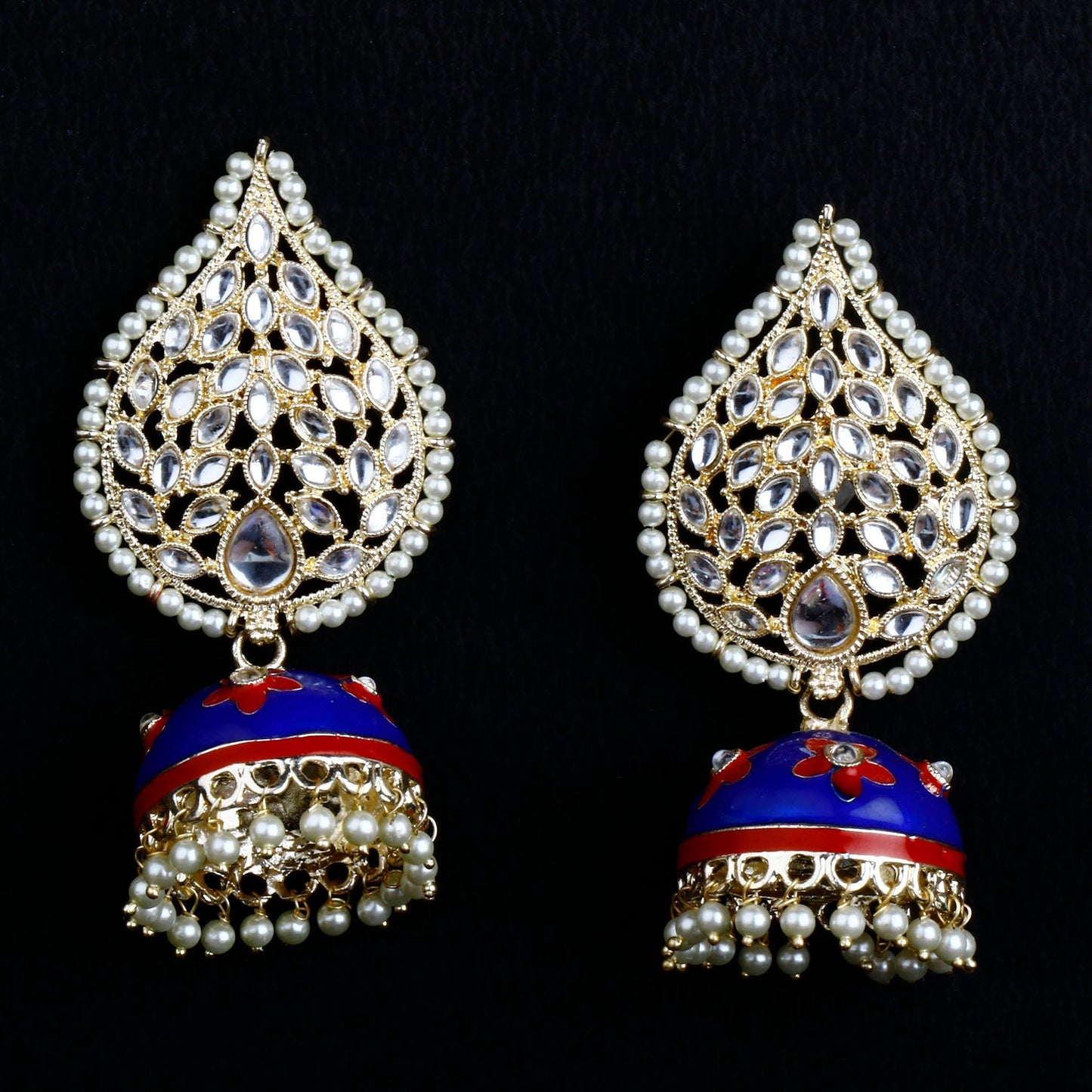 Avira- Kundan Studded jhumka earrings