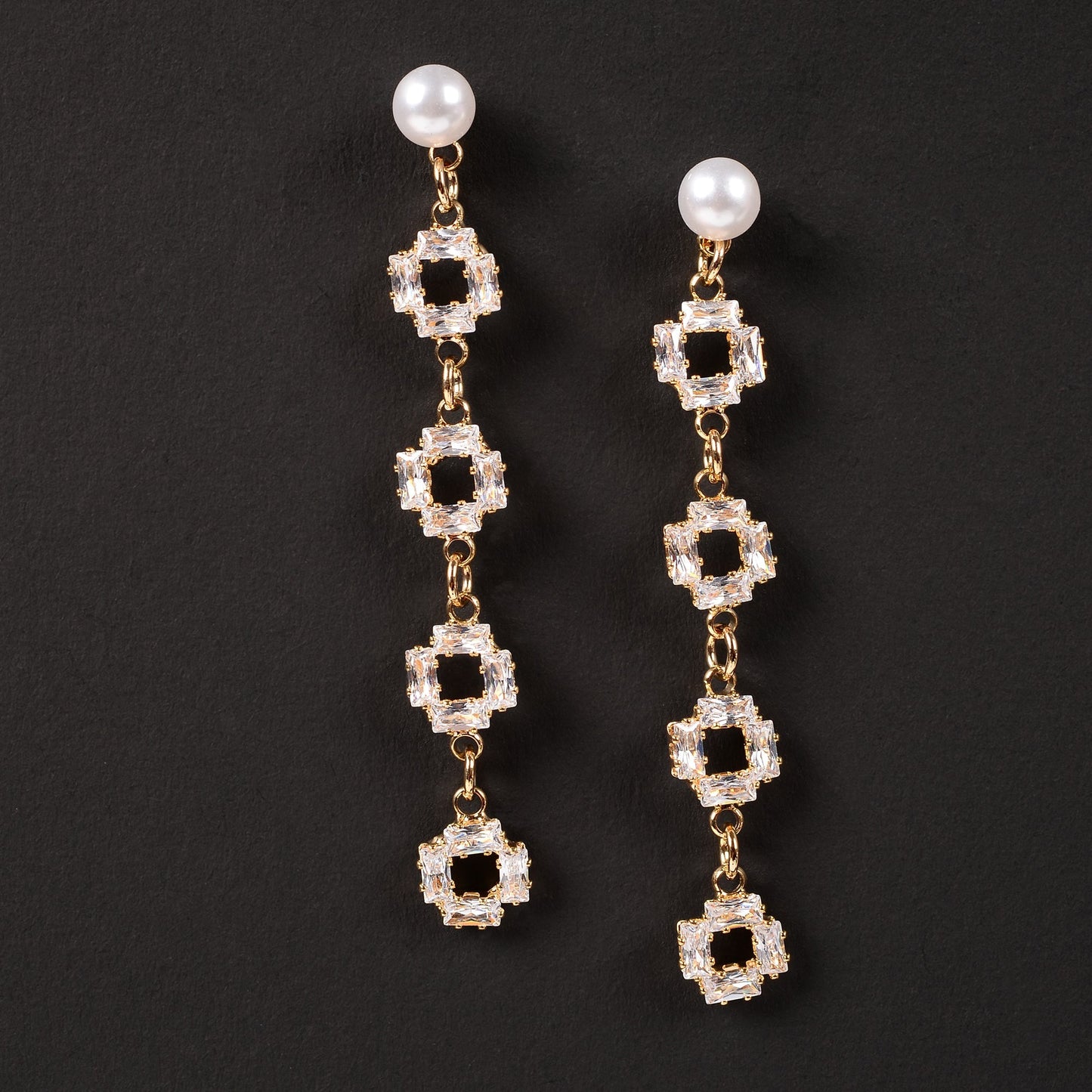 Pearl Mist- Pearl Studded Dangler earrings