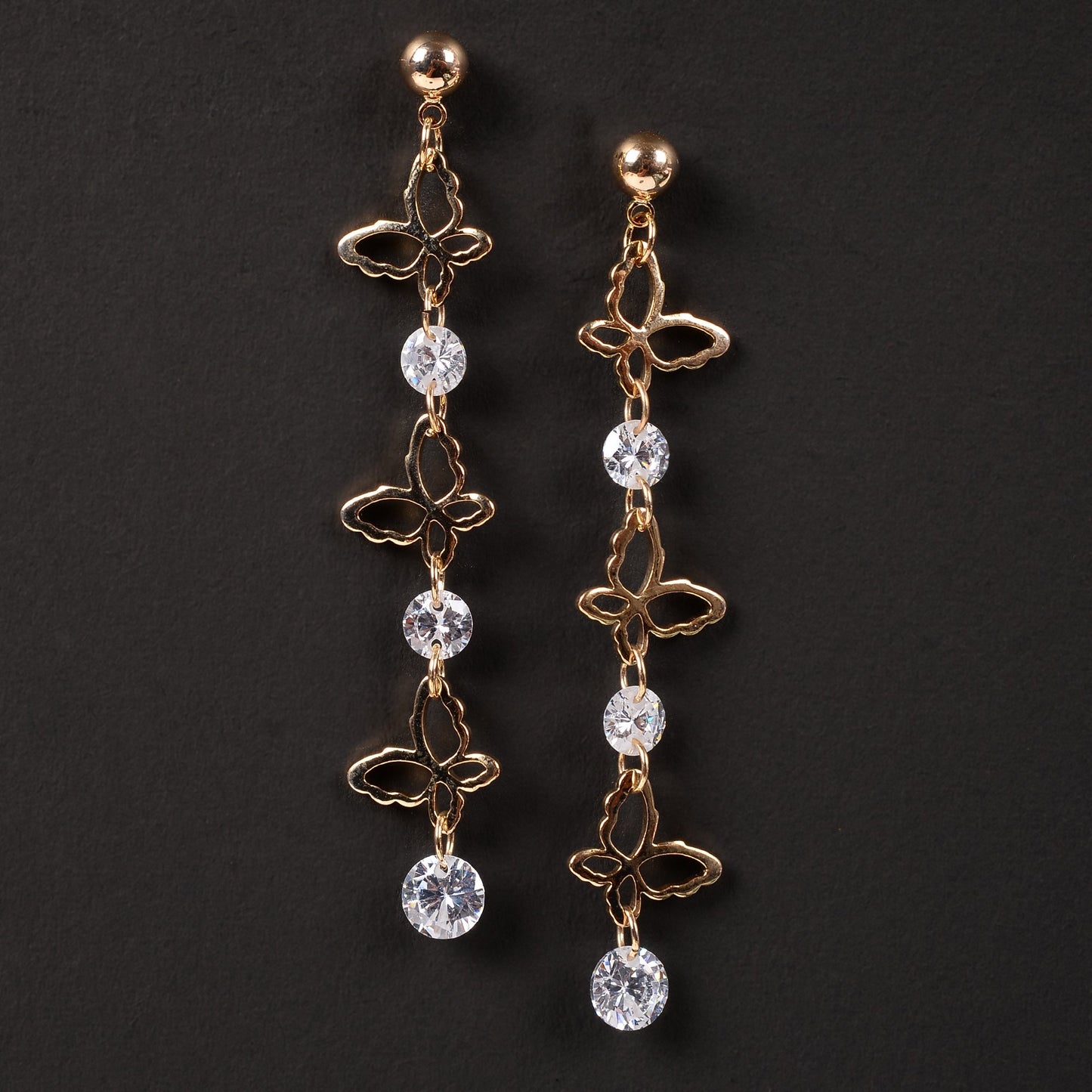 Wildflower Flow- Stone studded dangler earrings