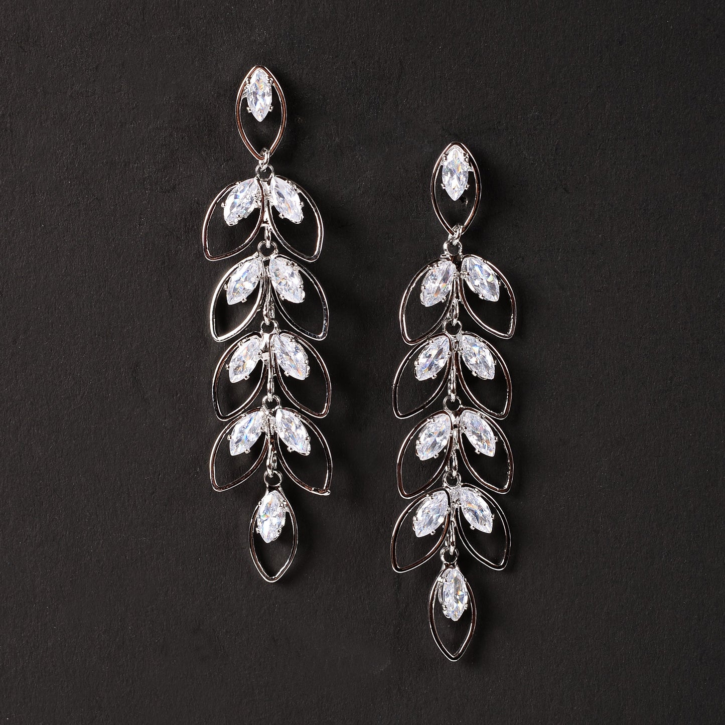 Dew String- Stone studded dangler earrings