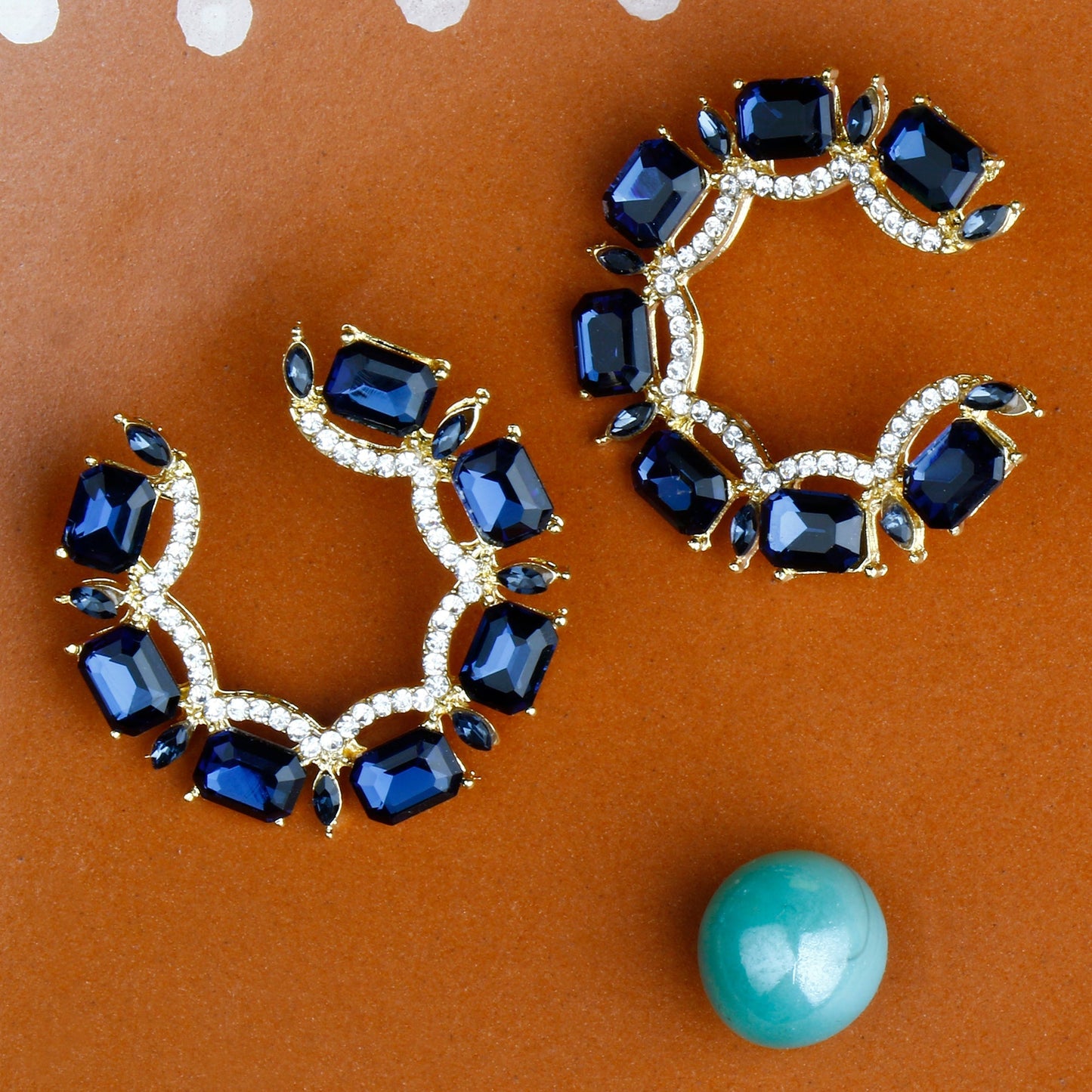 Crystal case- stone studded hoop earrings
