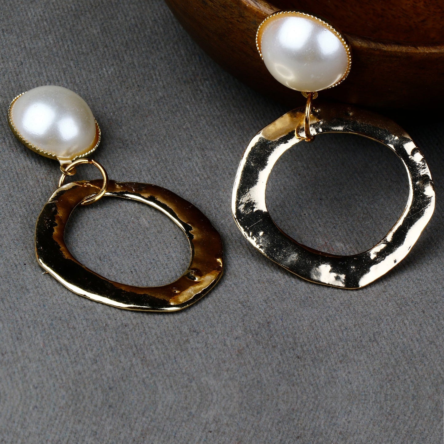Happy Gypsy- Sone studded metallc dangler earrings
