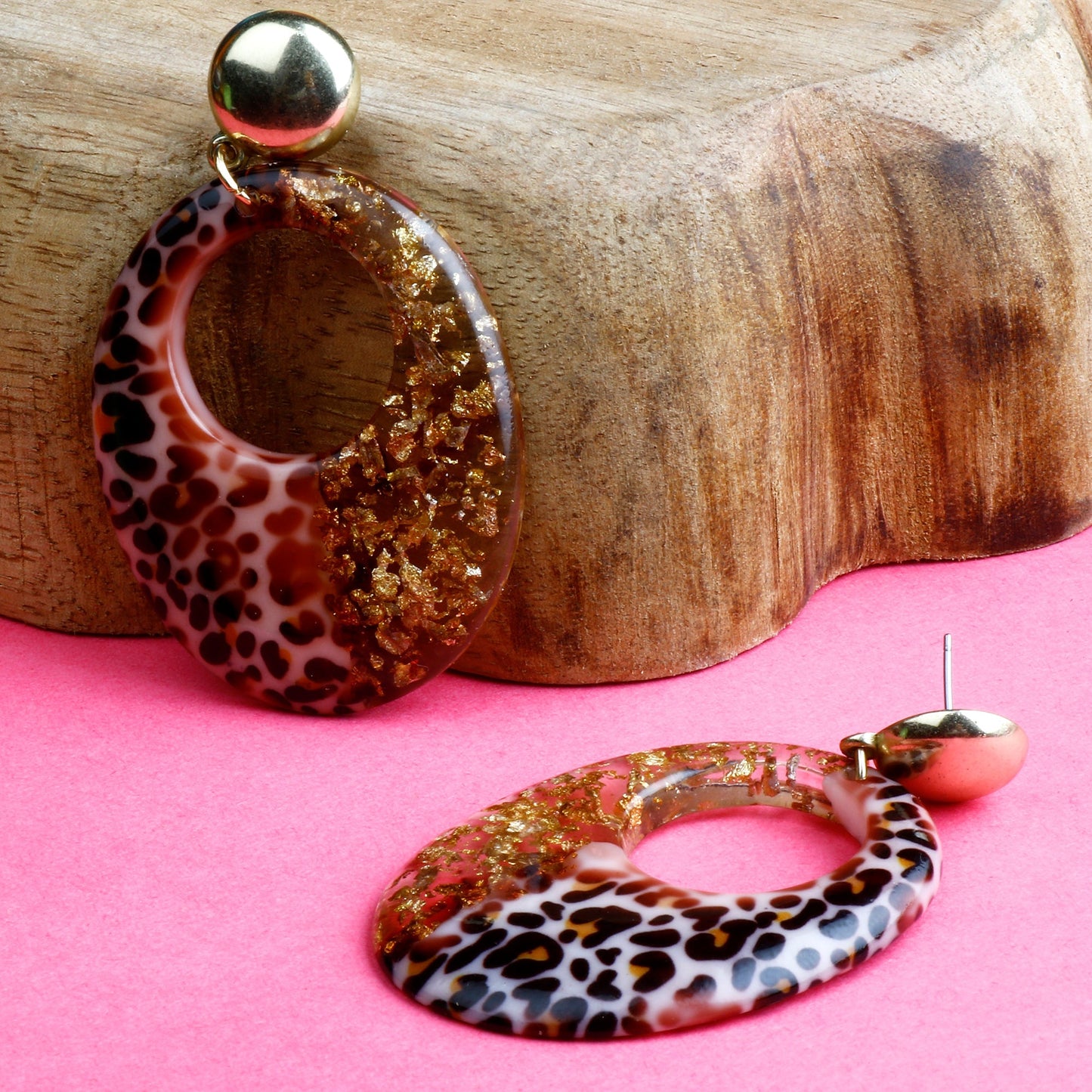 Wild Muse- Anmal print dangler earrings