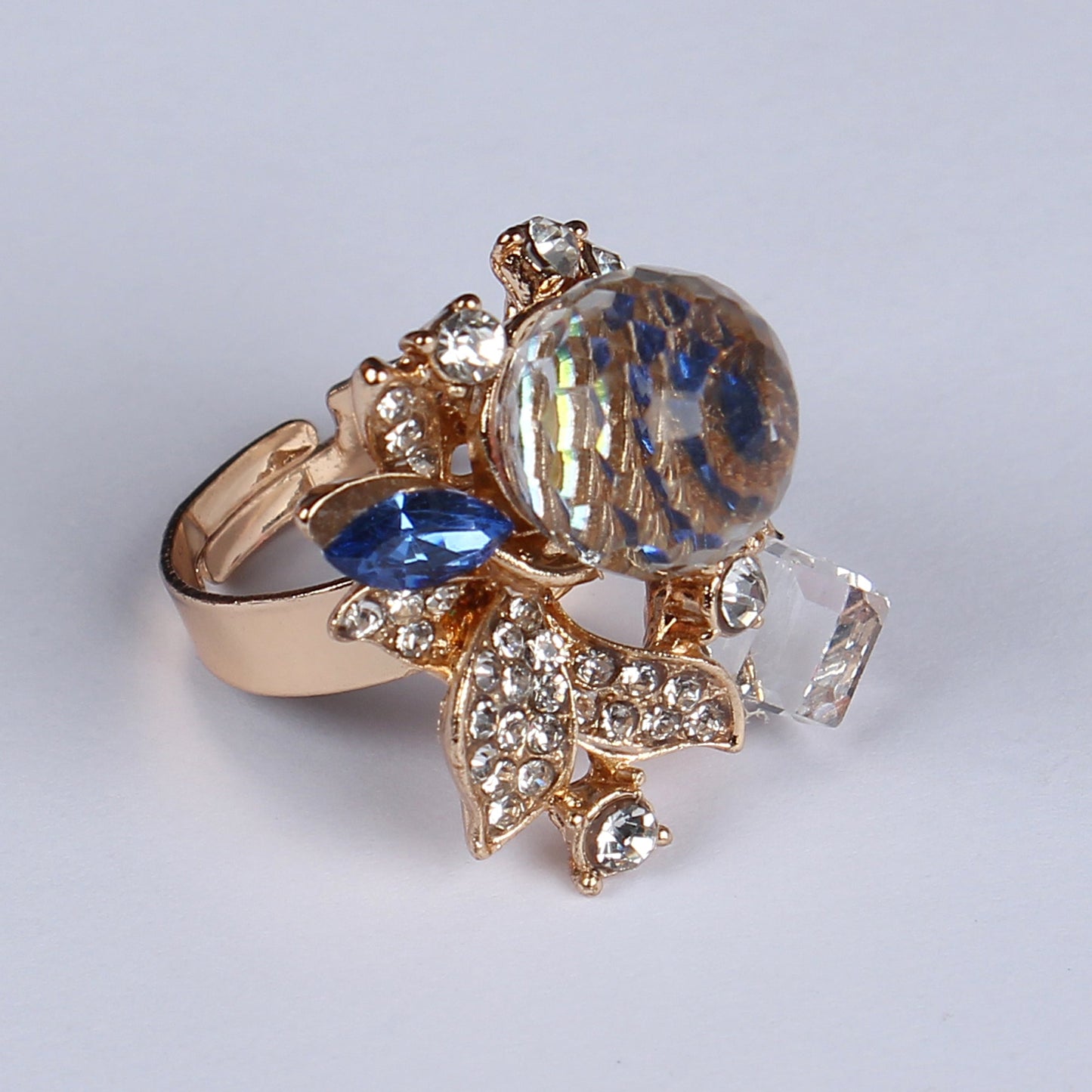 Luna Gleam- Stone studded metal ring