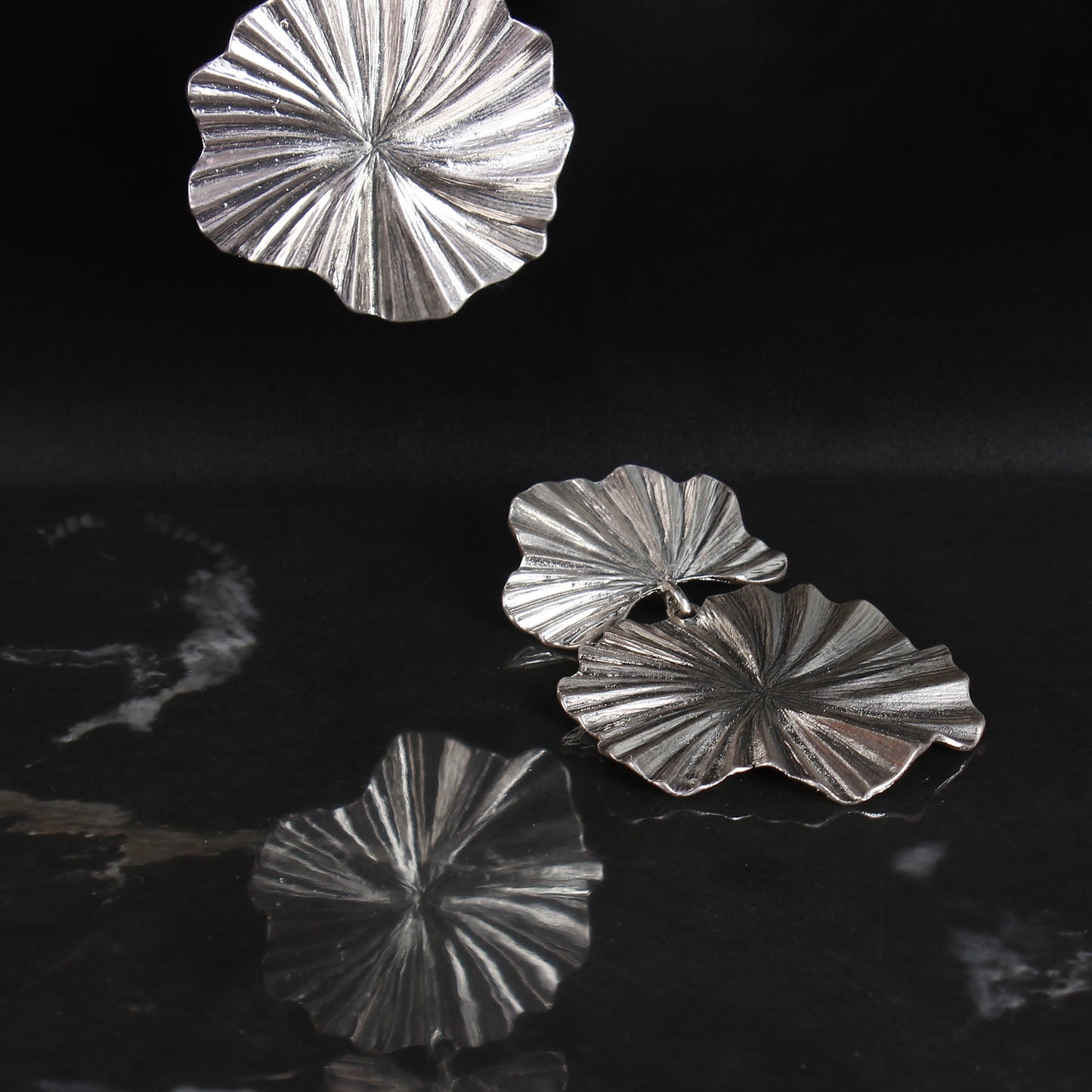 Flawless fora- Silver floral studs