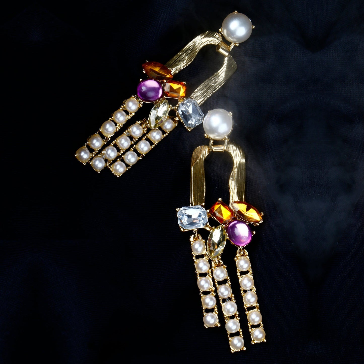 Bold Beam- Stone studded dangler earrings