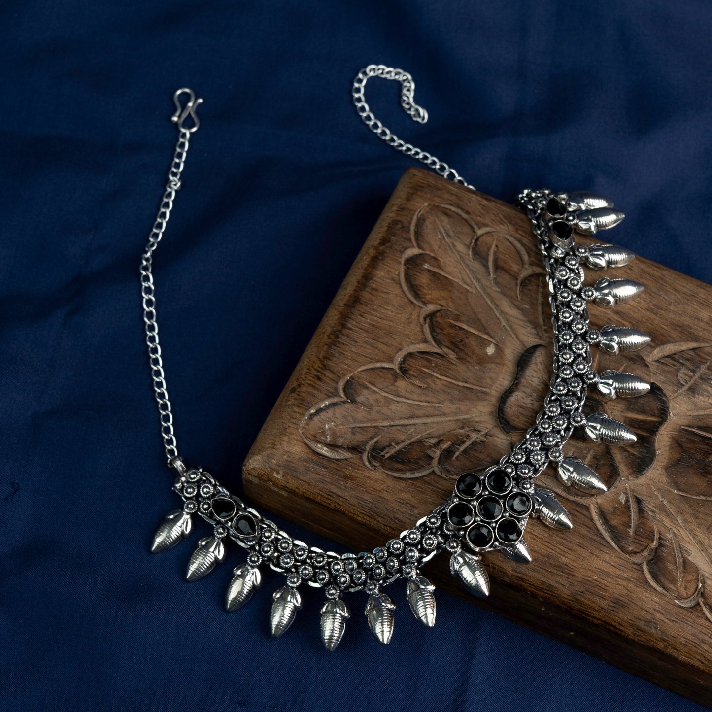 Rupangi- Black stone Brass Neckpiece