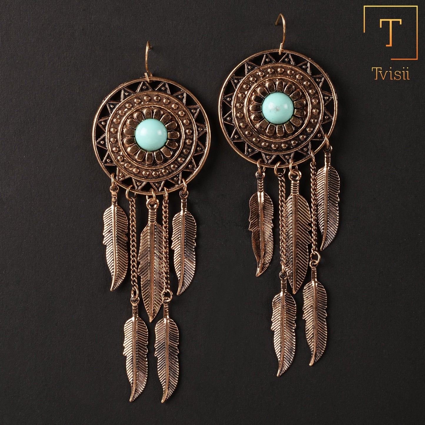 Gilded Charm- Golden dangler earrings