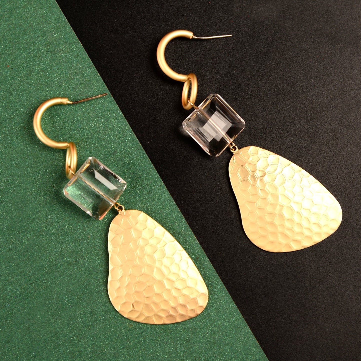 The Golden Story- Metallic golden dangler earrings