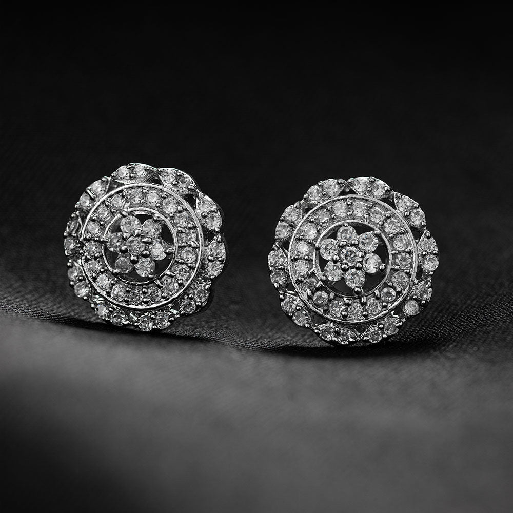 Auralyn- Stone Studded Zirconia Stud Earrings