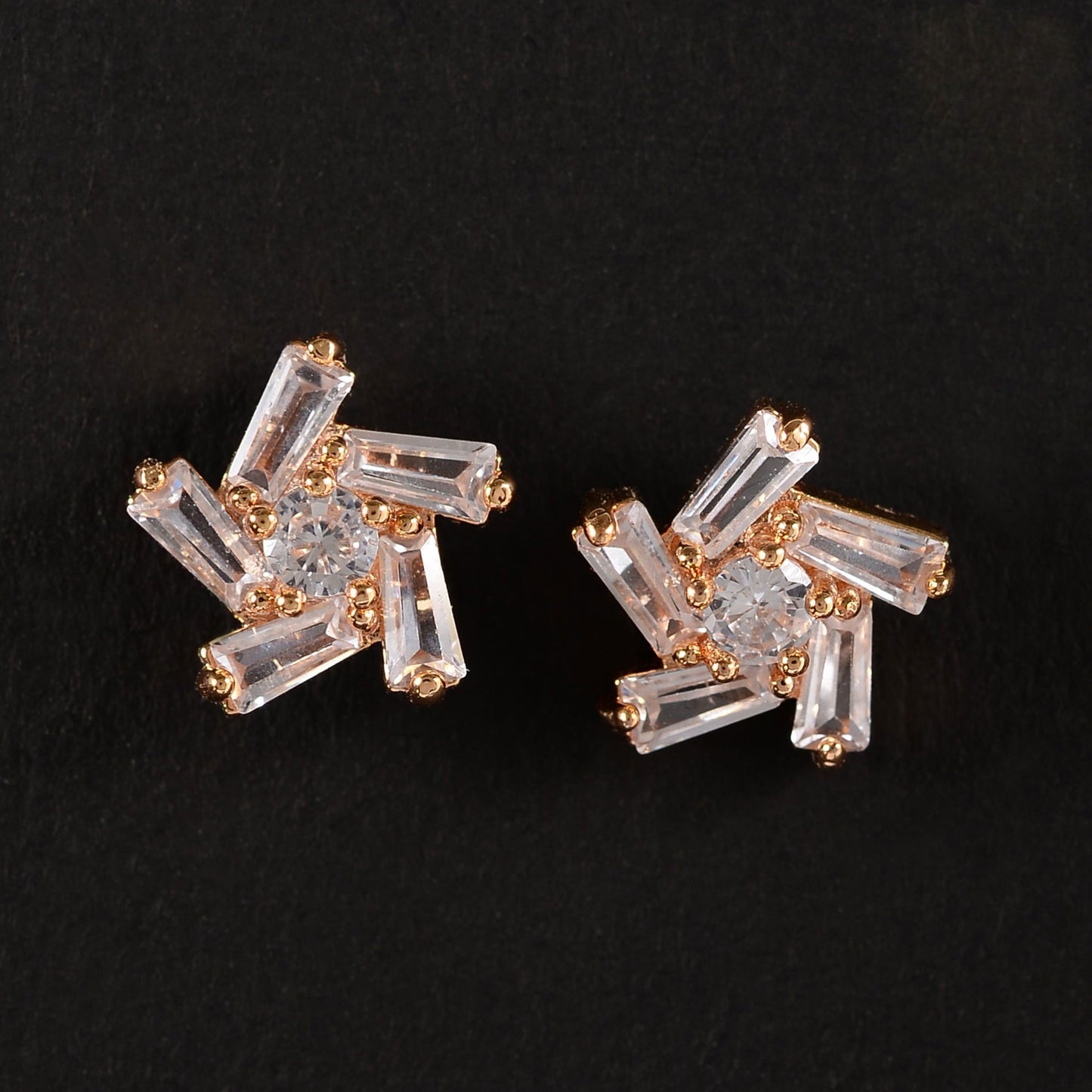 Aurovia- Stone Studded Zirconia Stud Earrings