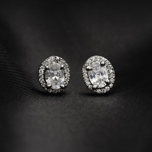 Aurielle Mist- Stone Studded Zirconia Stud Earrings