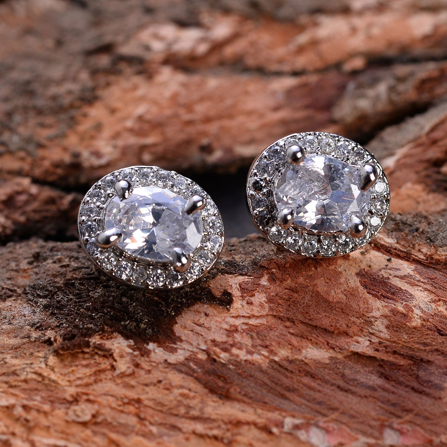 Aurielle Mist- Stone Studded Zirconia Stud Earrings