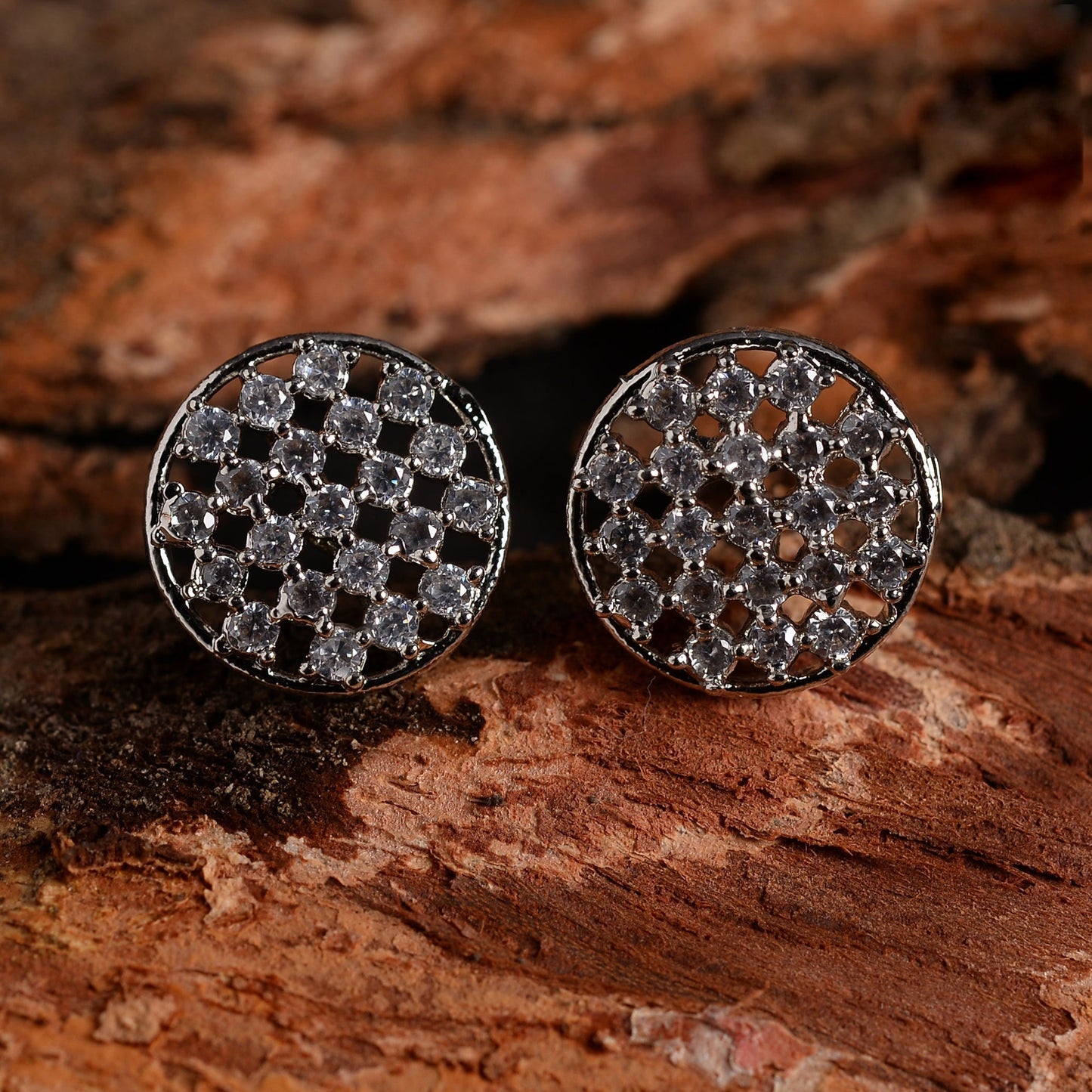 Aurylia- Stone Studded Zirconia Stud Earrings