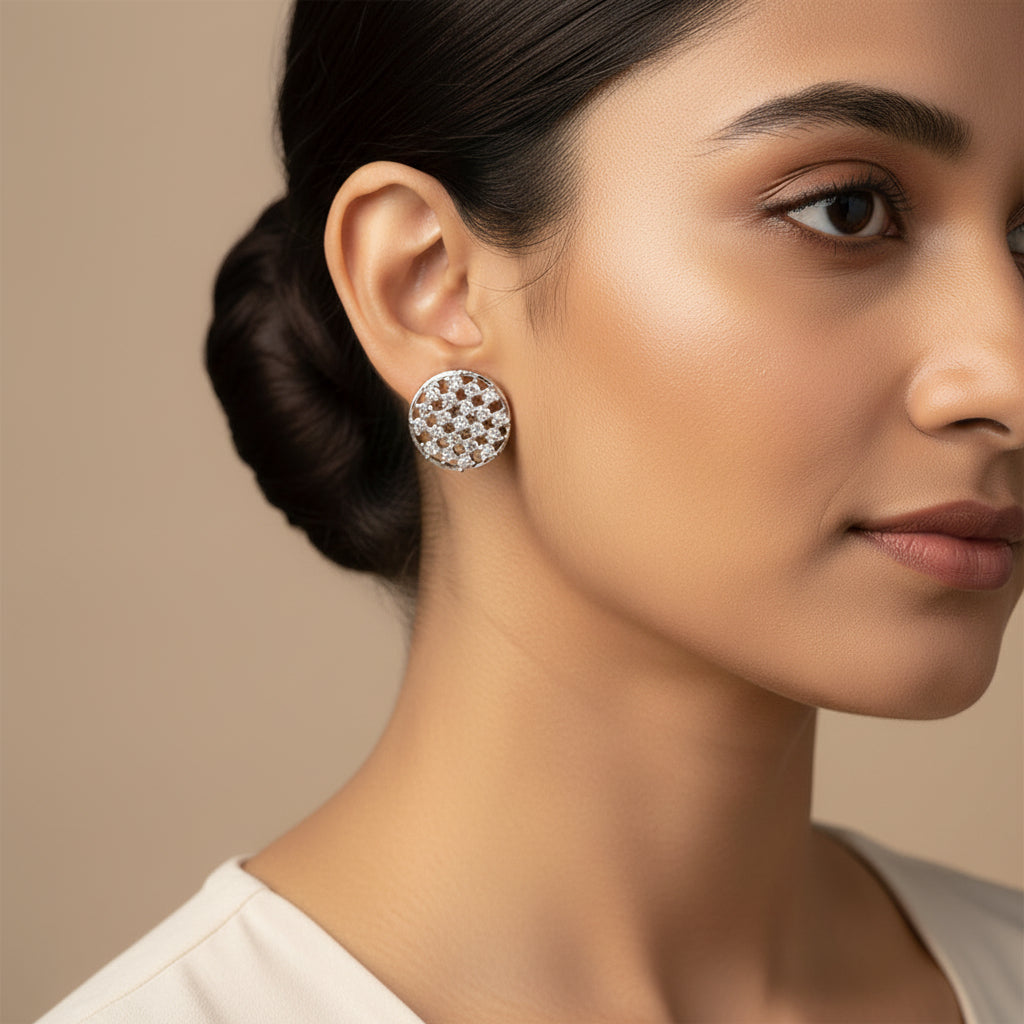 Aurylia- Stone Studded Zirconia Stud Earrings
