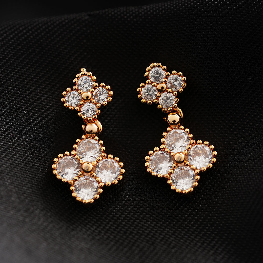 Aurivelle- Stone Studded Zirconia Dangler Earrings