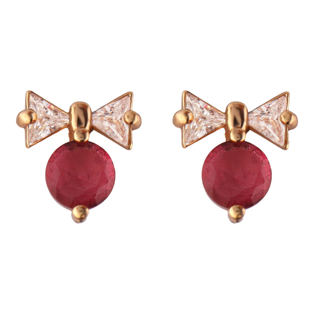 Selaria- Stone Studded Zirconia Stud Earrings