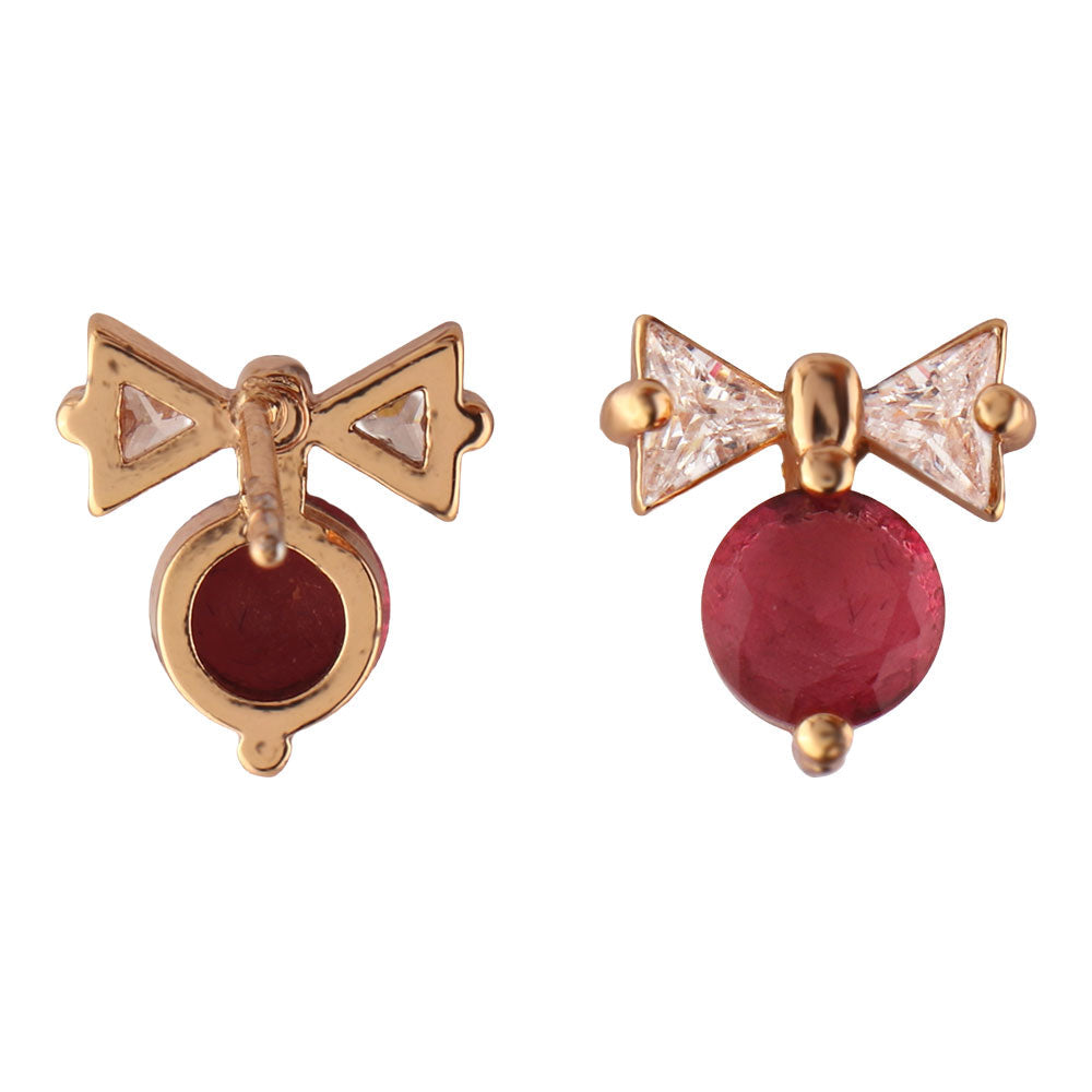 Selaria- Stone Studded Zirconia Stud Earrings