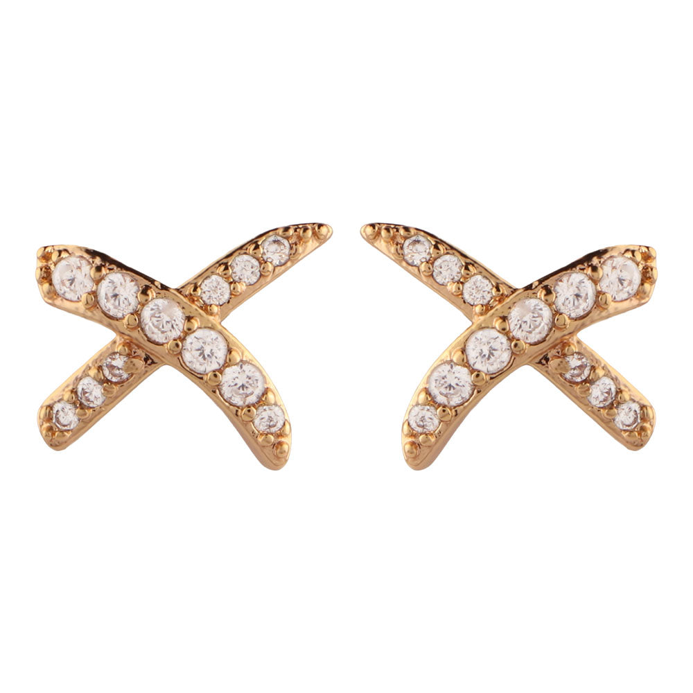 Moonrose- Stone Studded Zirconia Stud Earrings