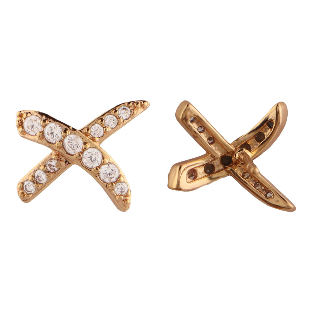 Moonrose- Stone Studded Zirconia Stud Earrings