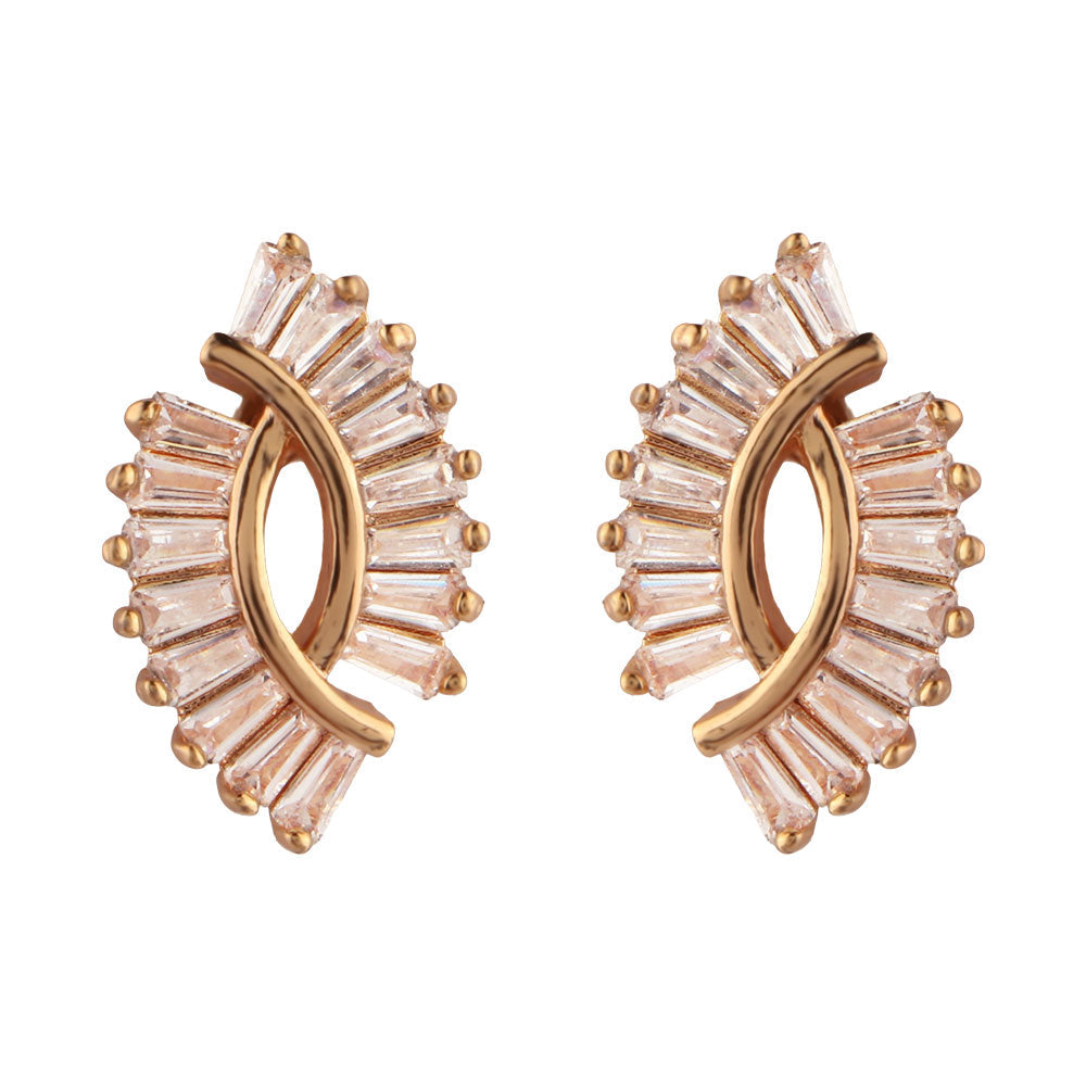 Aurinelle- Stone Studded Zirconia Stud Earrings